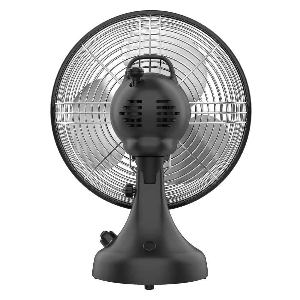 Vornado Silver Swan Portable Oscillating Fan Black: Metal Desk Fan, Quiet Air Circulation, Adjustable Tilt, 3 Speeds