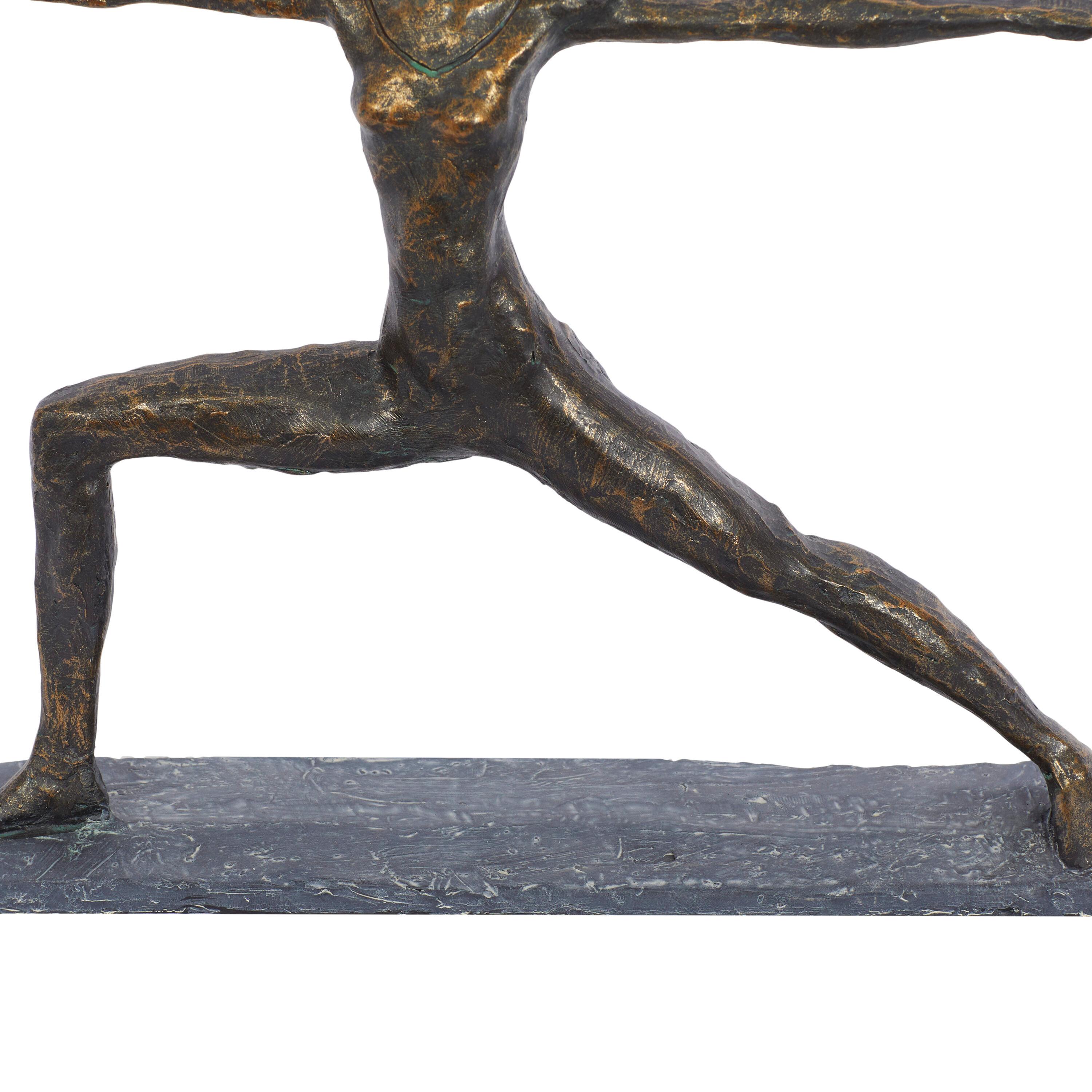 14" x 12" Brass Polystone Yoga Sculpture, by DecMode