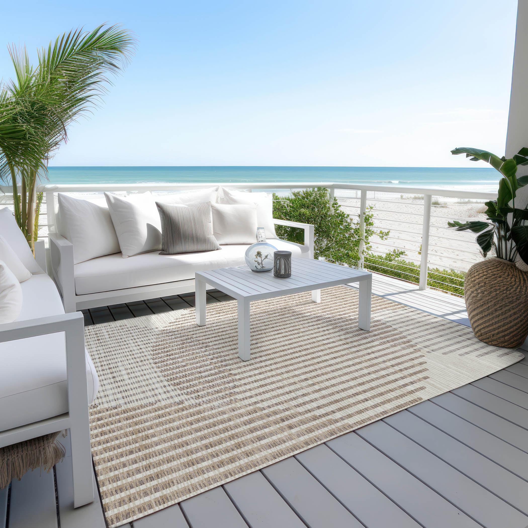 Machine Washable Indoor/Outdoor Chayden ACN1001 Beige