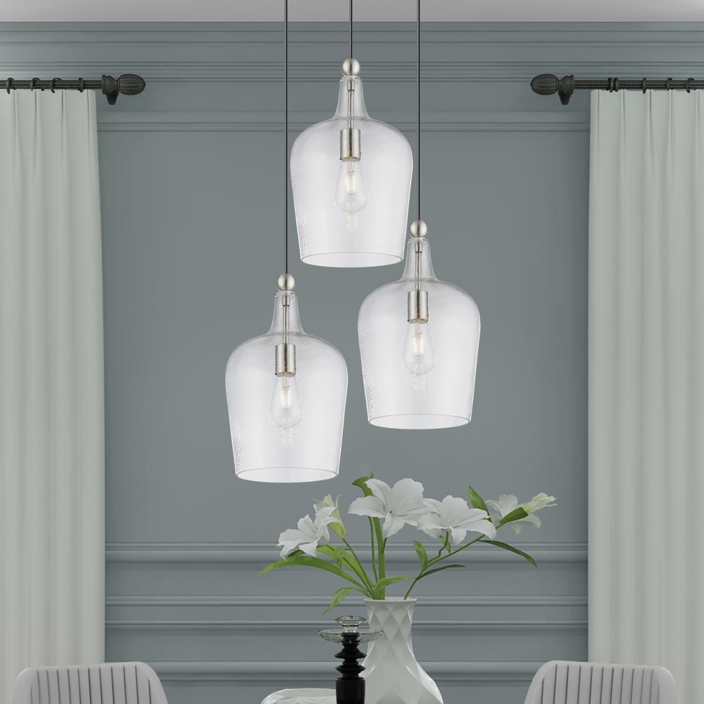 Livex Lighting Art Glass 1 - Light Pendant in  Brushed Nickel