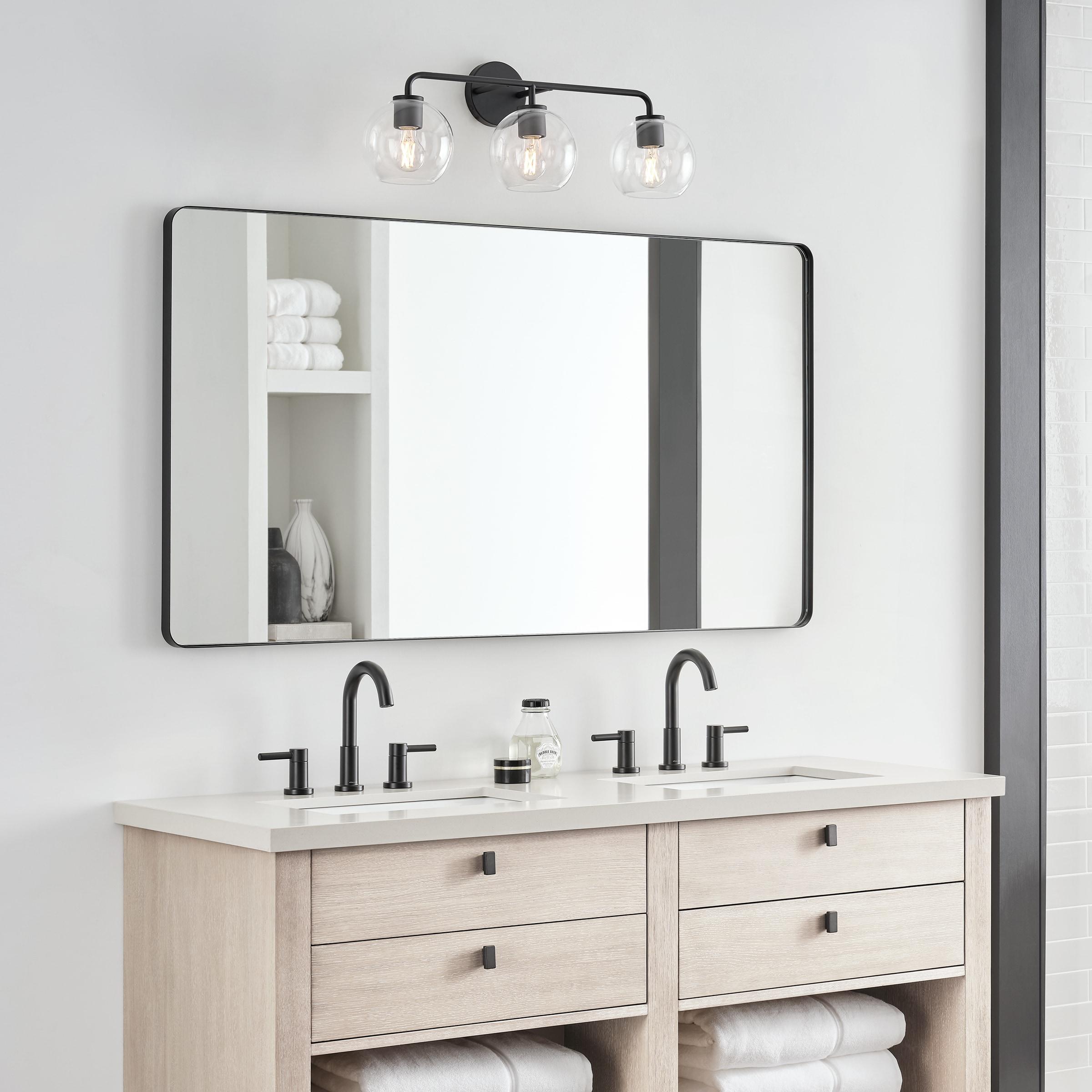 Orley Vintage Industrial 3-Light Midnight Black Bath Vanity