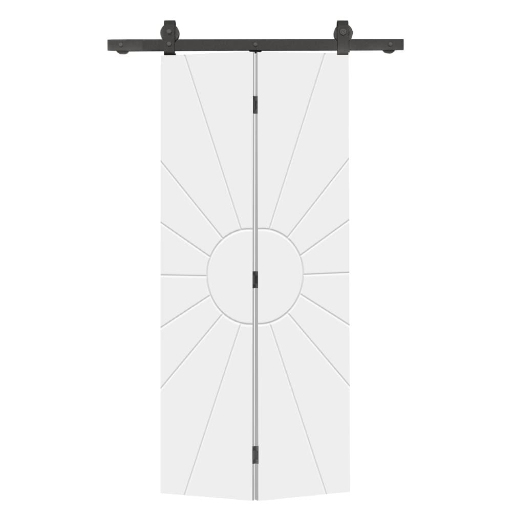 Calhome Modern Bi-Fold Barn Door with Sliding Hardware Kit