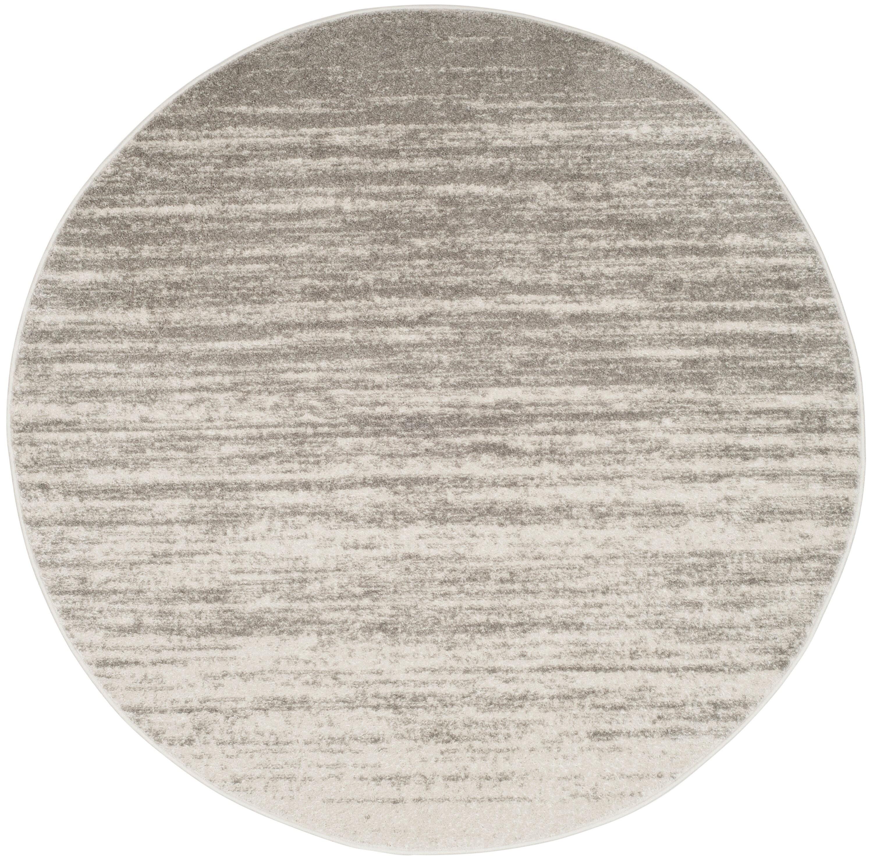 Adirondack ADR113 Machine Made Indoor Area Rug - Light Grey/Grey - 4' Round - Safavieh