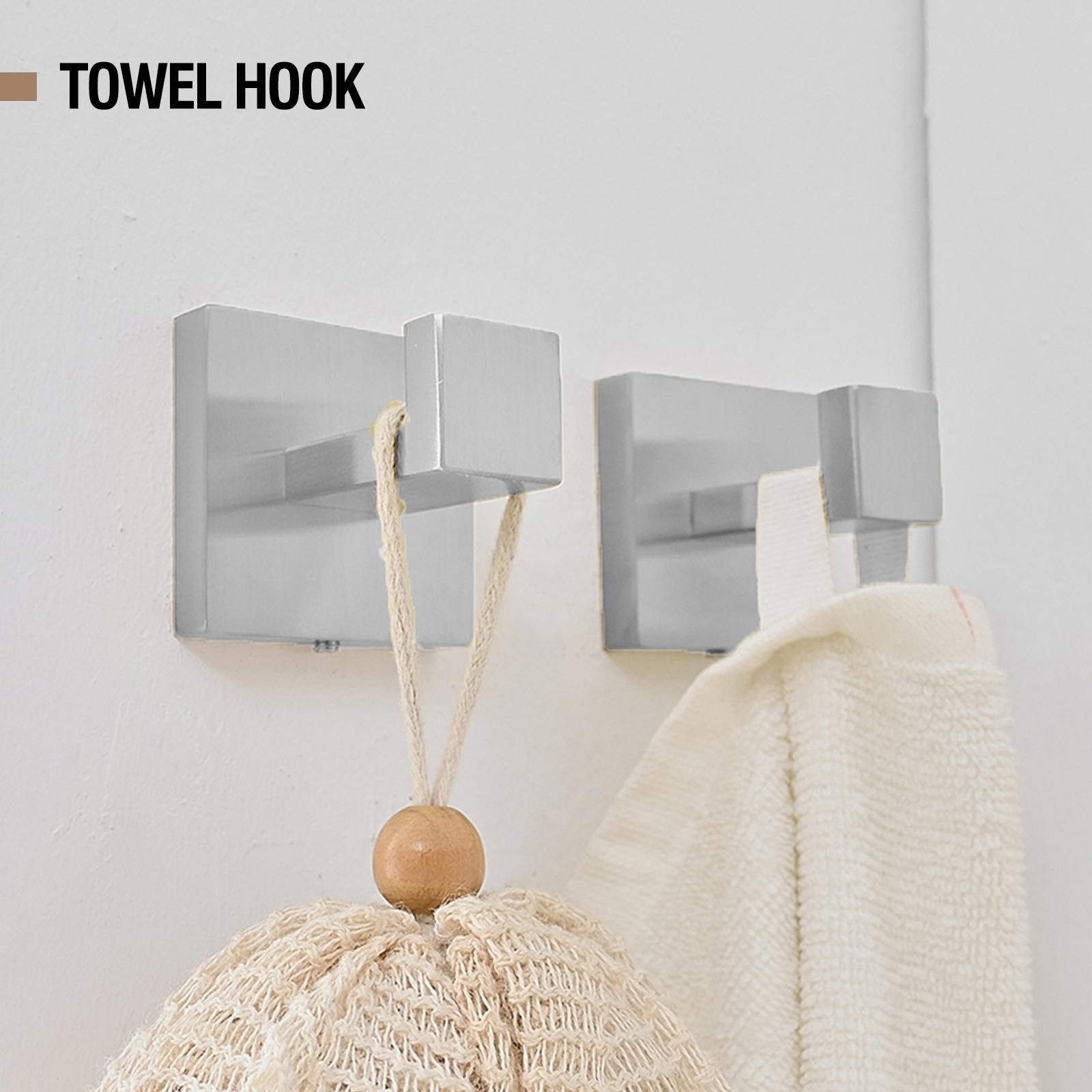 BWE 5-Piece Bath Hardware Set with Towel Bar, 2 Towel Hook,Toilet Paper Holder and Towel Ring