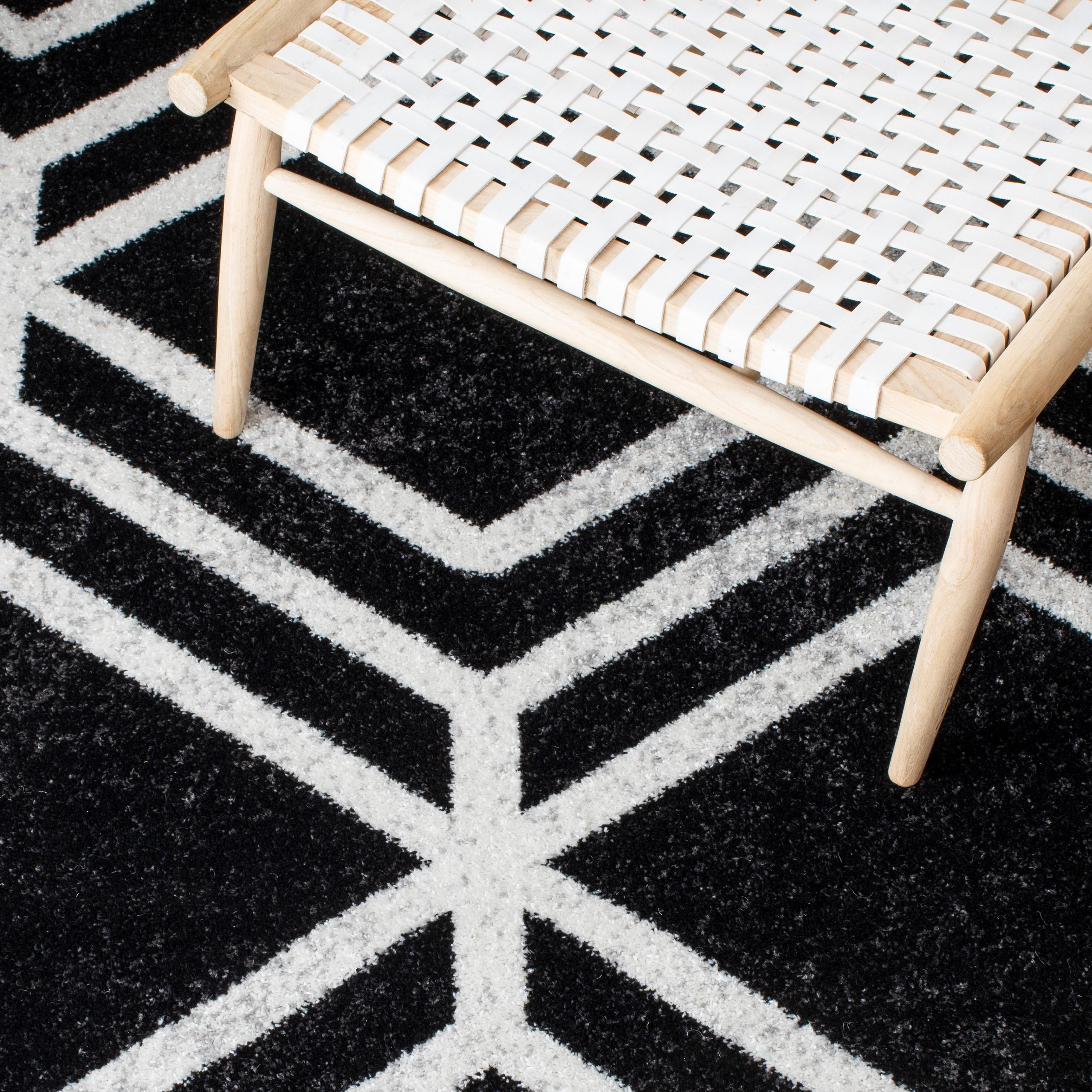 Adirondack ADR241 Machine Made Indoor Area Rug - Black/Ivory - 8'x10' - Safavieh