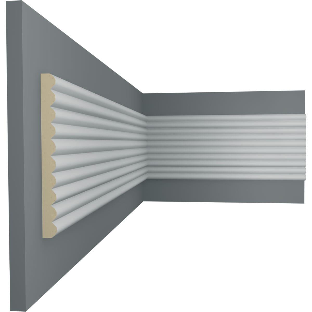 Ekena Millwork 4"H x 3/8"P x 94 1/2"L Fluted Panel Moulding