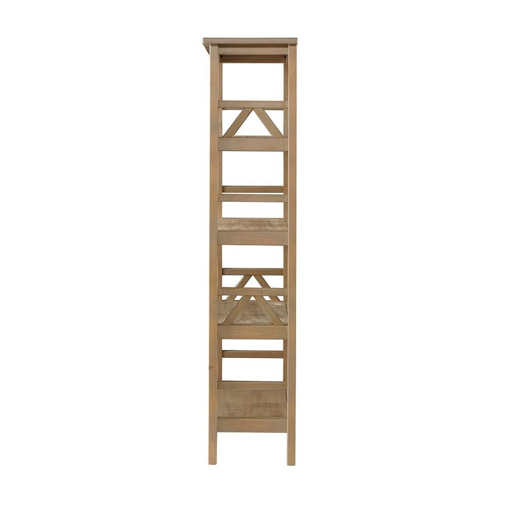 54.45" Original PT - Titian Transitional Solid Wood Display and Storage Bookshelf Driftwood - Linon