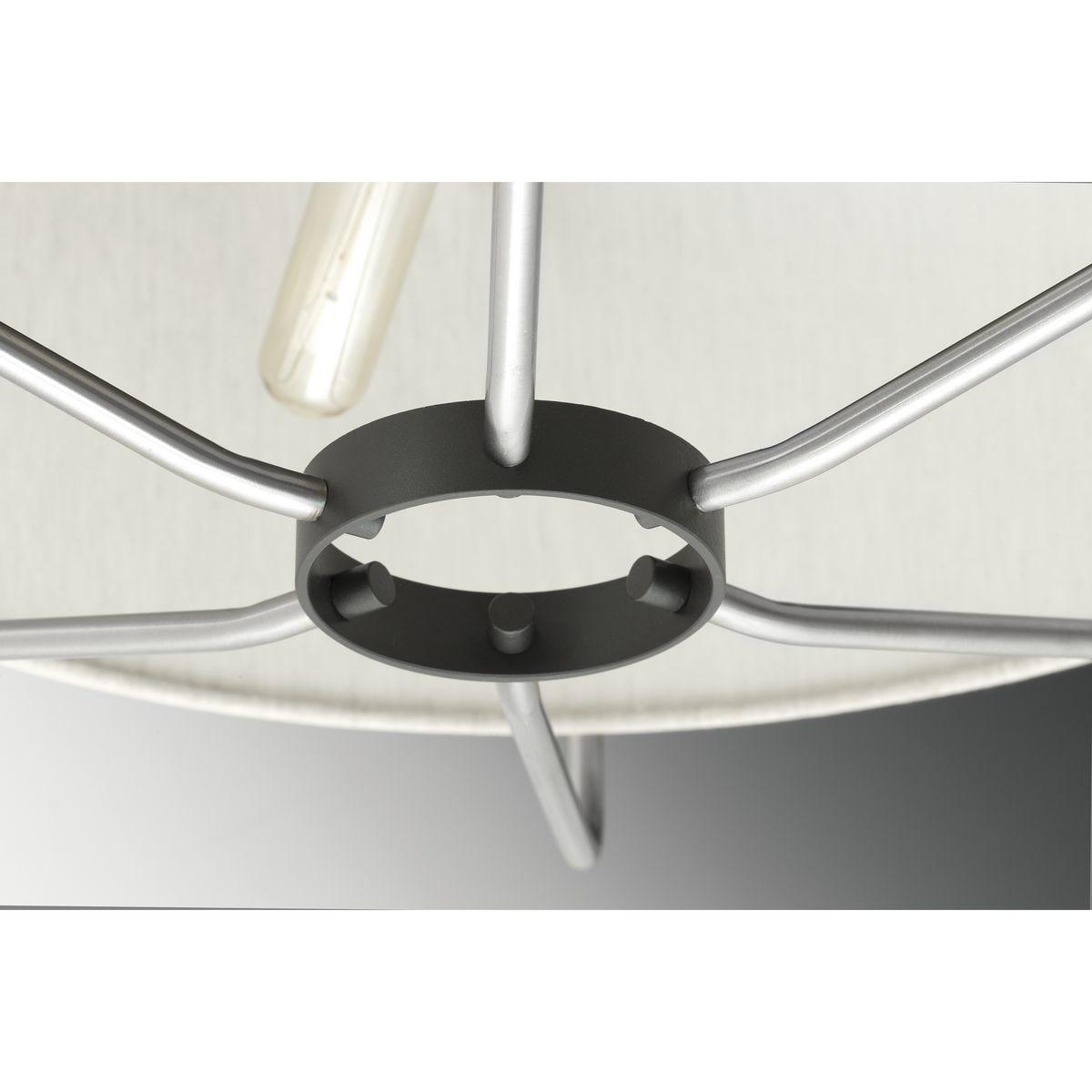 P350102-009-Progress Lighting-Hangar - Close-to-Ceiling Light - 2 Light - Drum Shade in Farmhouse style - 16 Inches wide by 13.25 Inches high-Brushed
