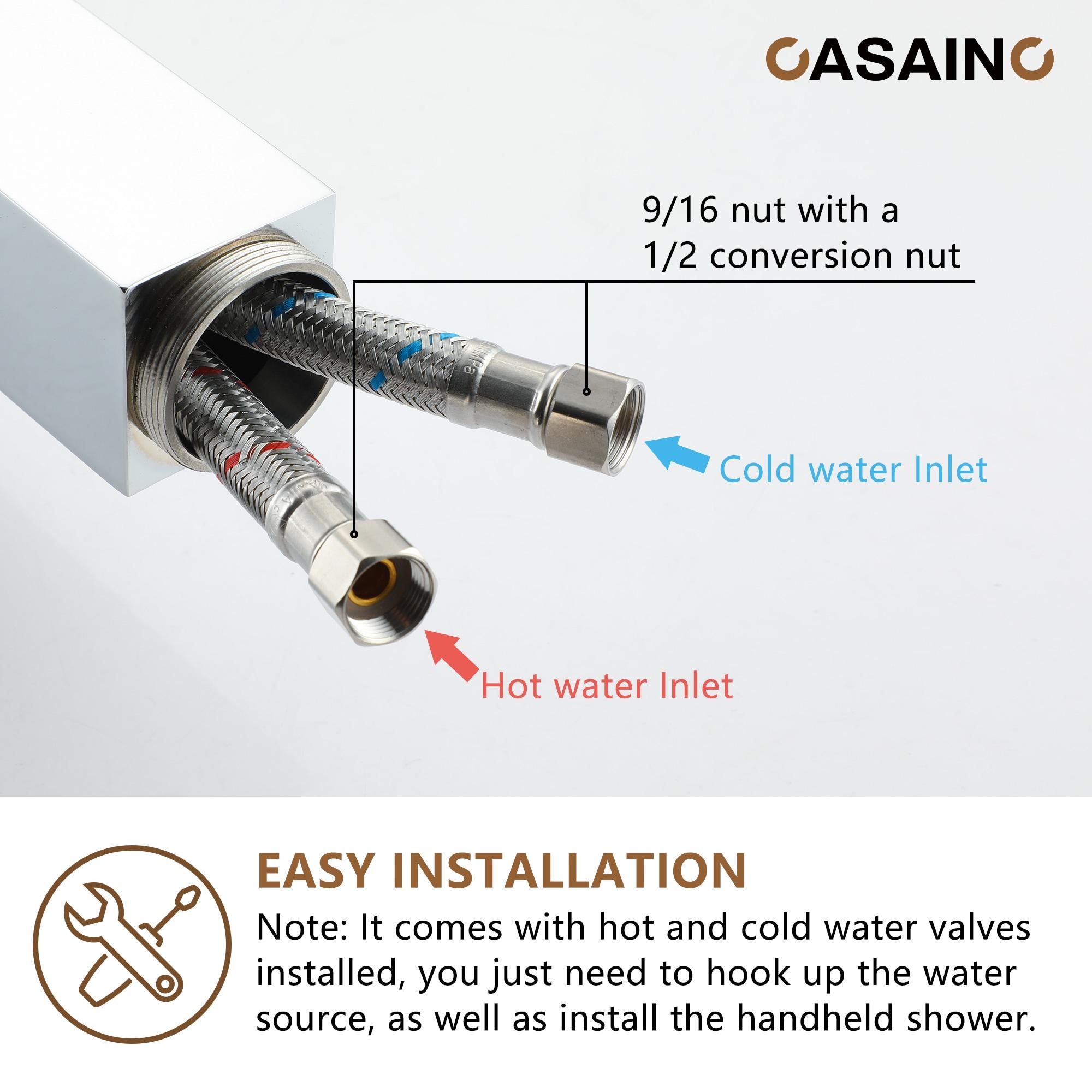 1-Handle Floor Mount Freestanding Tub Faucet with Handheld Shower in Chrome Plated