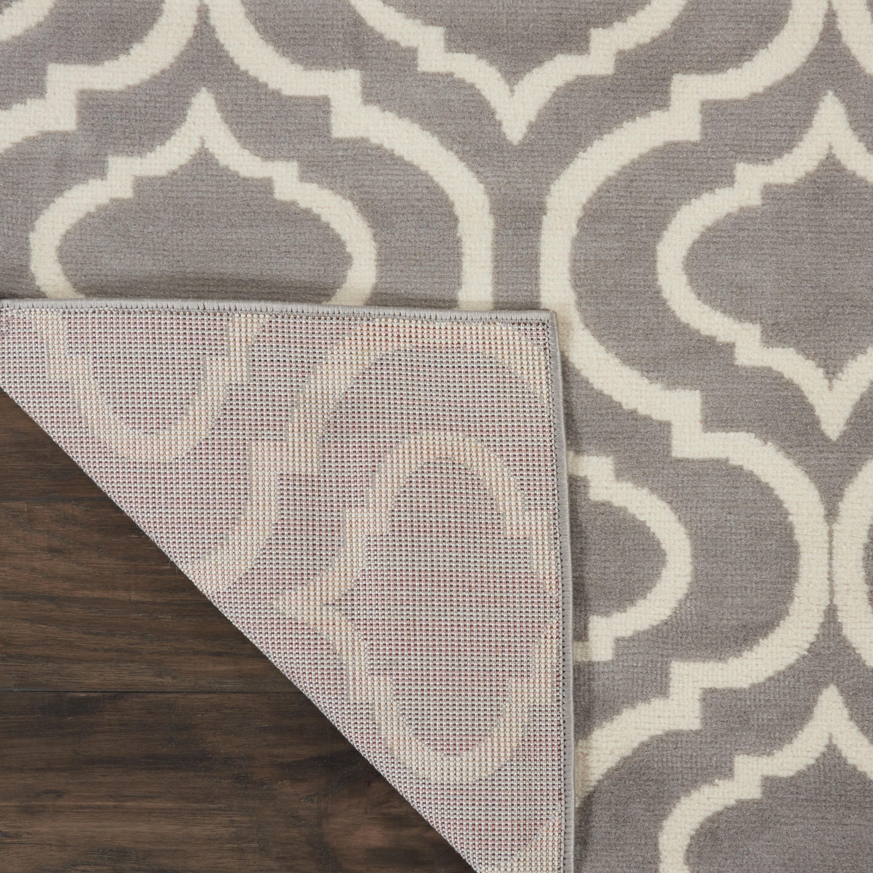 Nourison Jubilant 7 x 10 (ft) Loomed Polypropylene Grey Rectangular Indoor Abstract Area rug