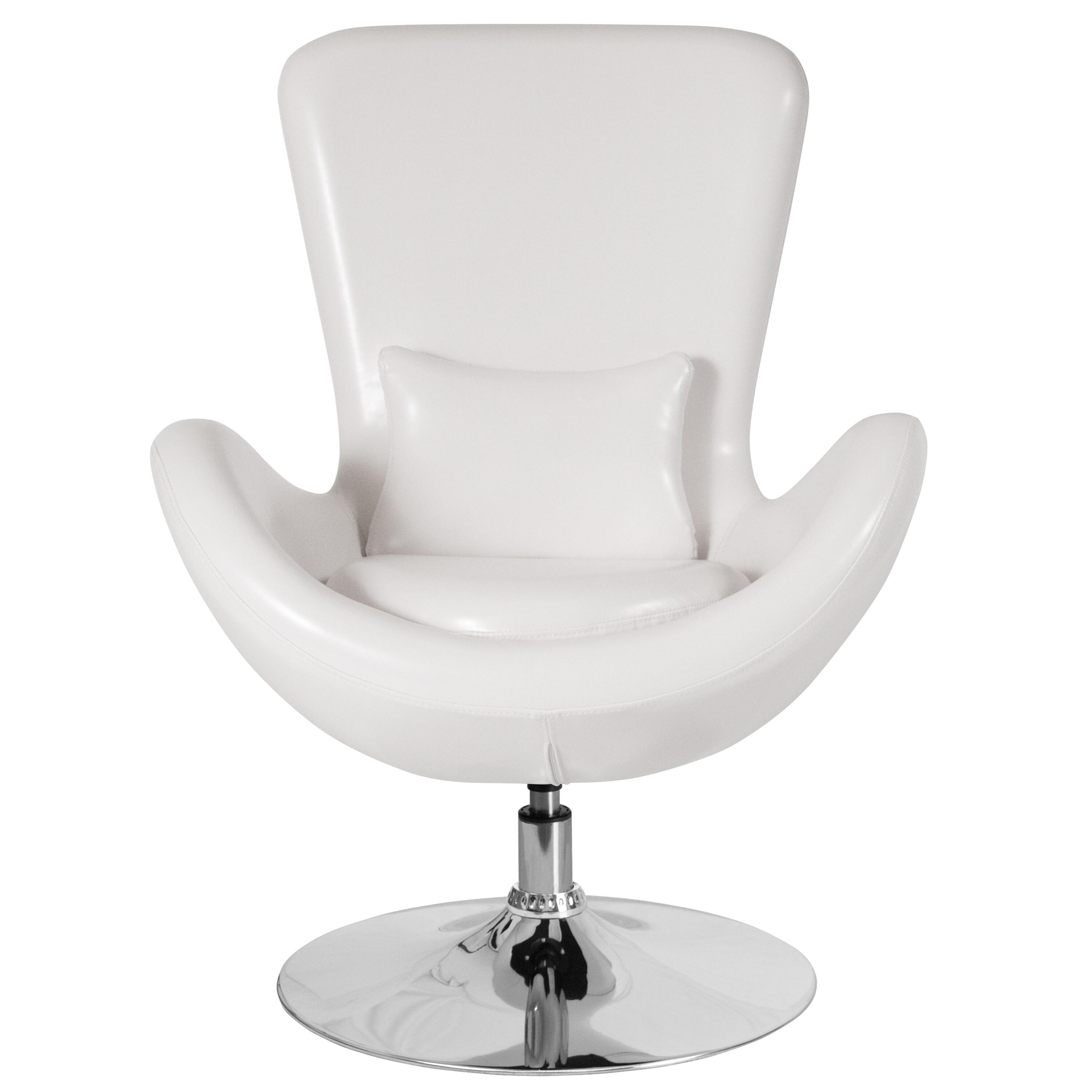 Flash Furniture Egg Series White LeatherSoft Side Reception Chair