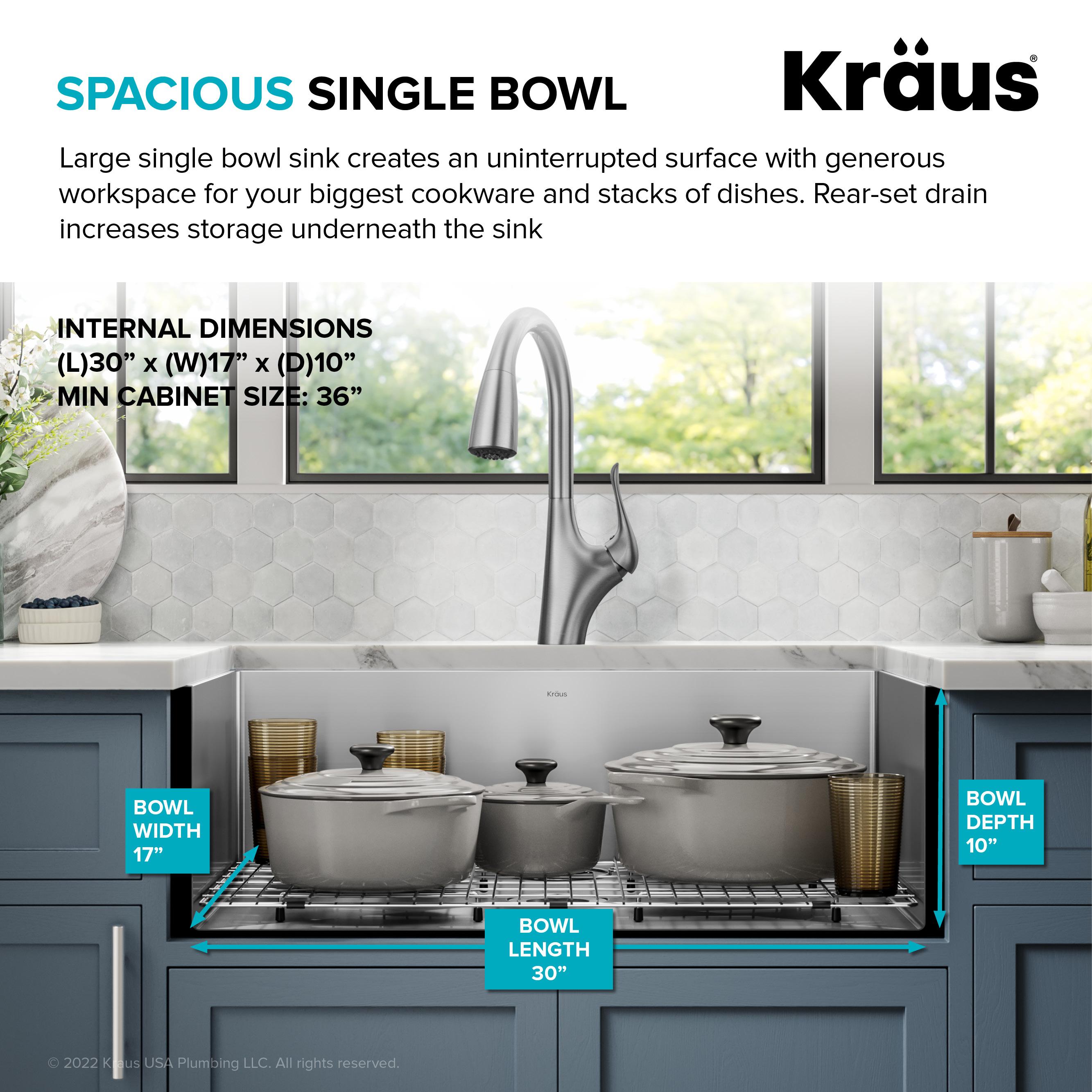 KRAUS Standart PRO™ Undermount 16 Gauge Stainless Steel Kitchen Sink