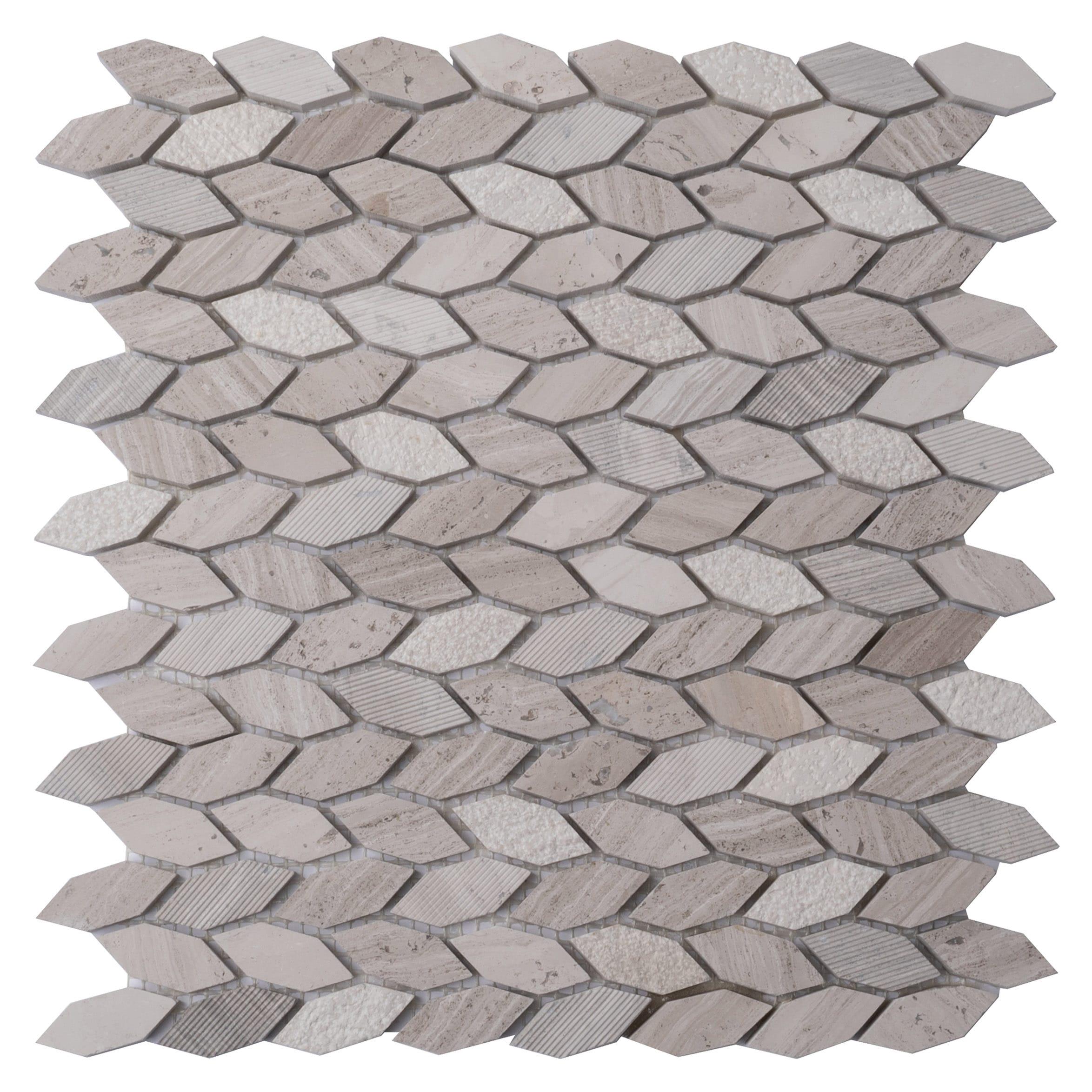 11.8" x 12" Marble Novelty Mosaic Wall & Floor Tile