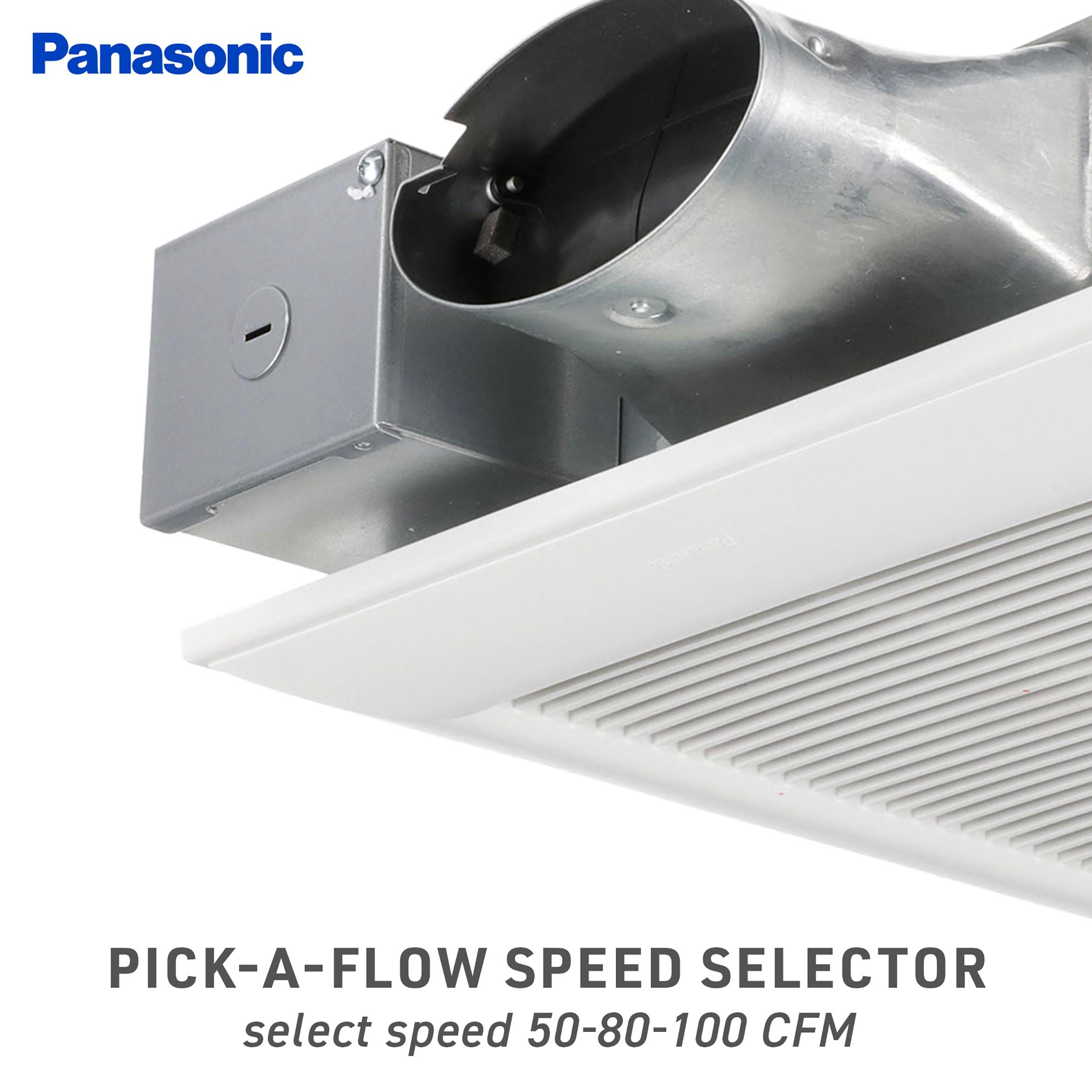 Panasonic WhisperValue Ceiling/Wall Mount Bathroom Exhaust Fan, 50-80-100 CFM, FV-0510VS1
