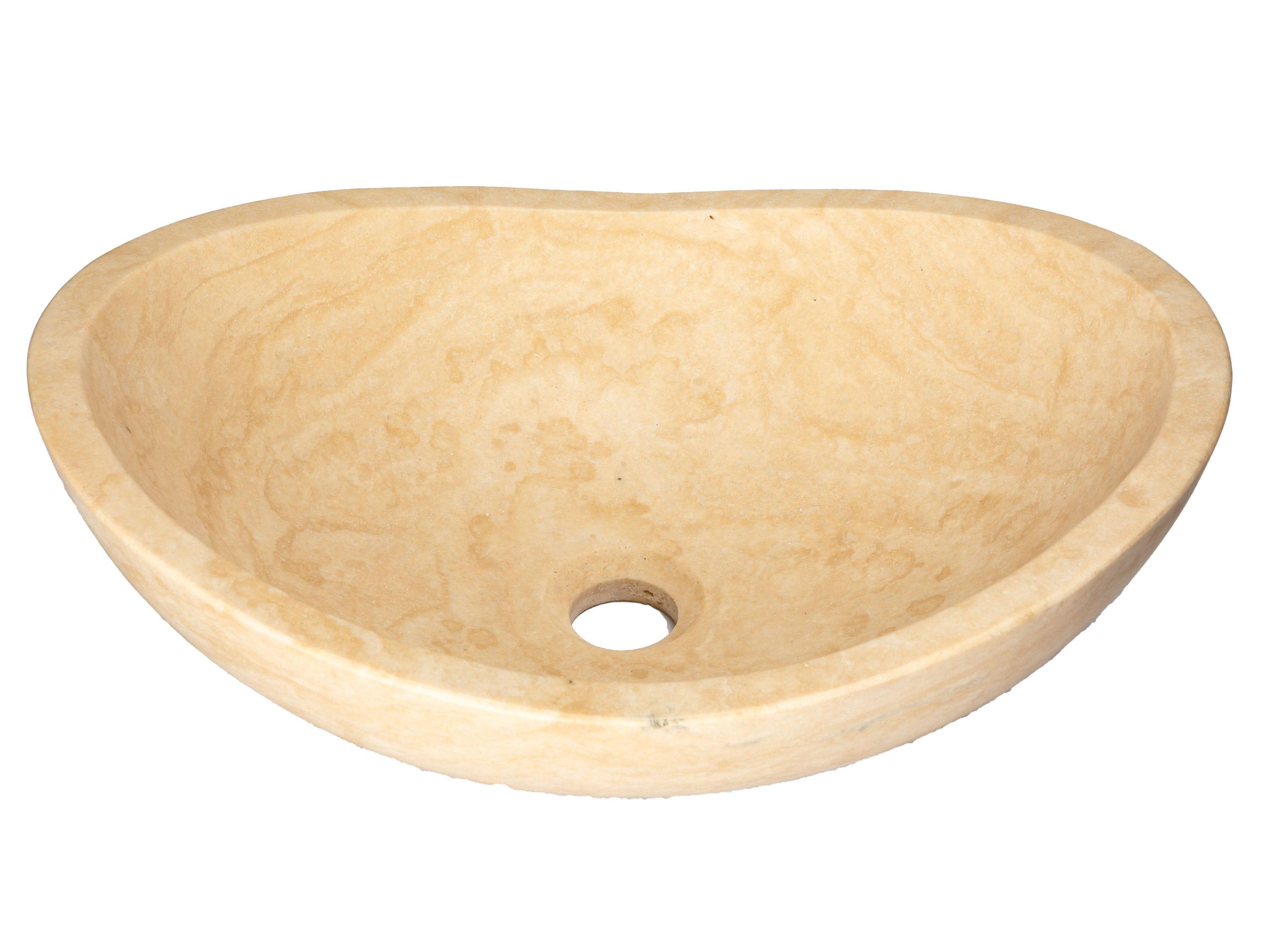 Eden Bath 14'' Beige Stone Oval Bathroom Sink