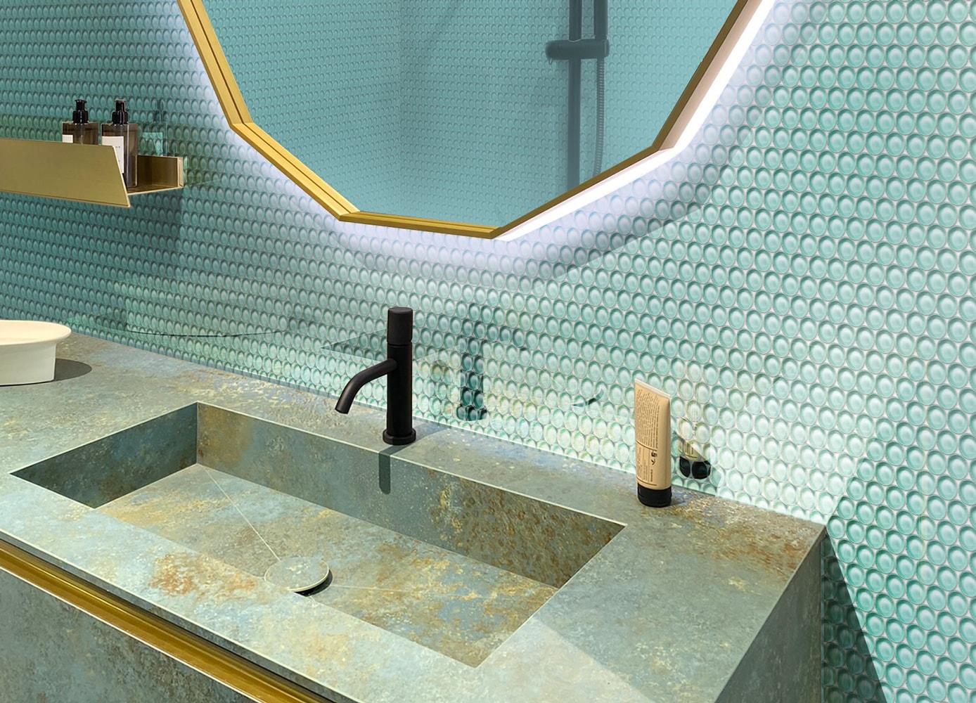 Penny 1 " X 1 " Straight Edge Glass Mosaic Sheet Wall & Floor Tile