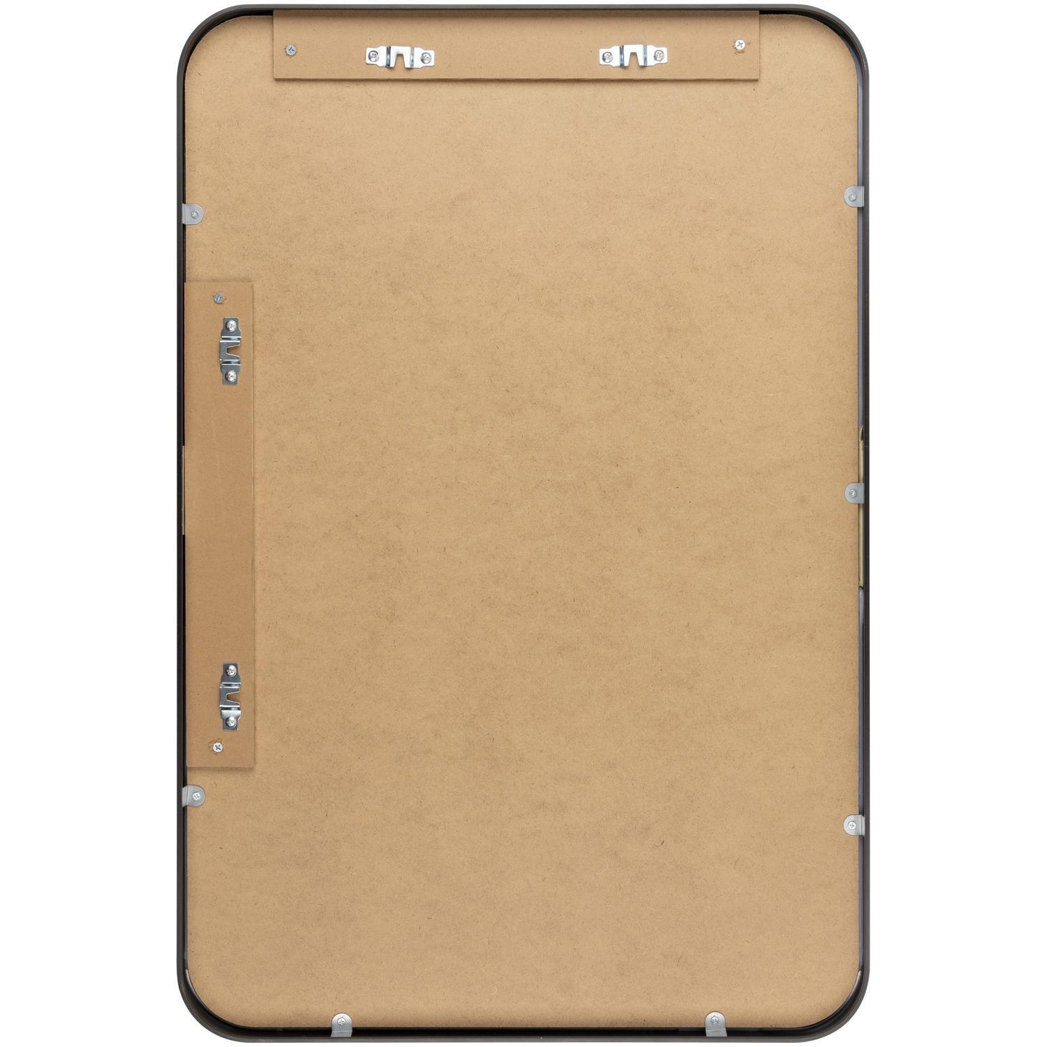 Elegant Rectangular Silver & Gold Brushed Metal Mirror 41"x30"