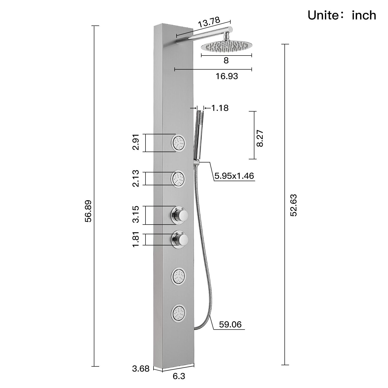 52.36'' Shower Panel with Adjustable Shower Head