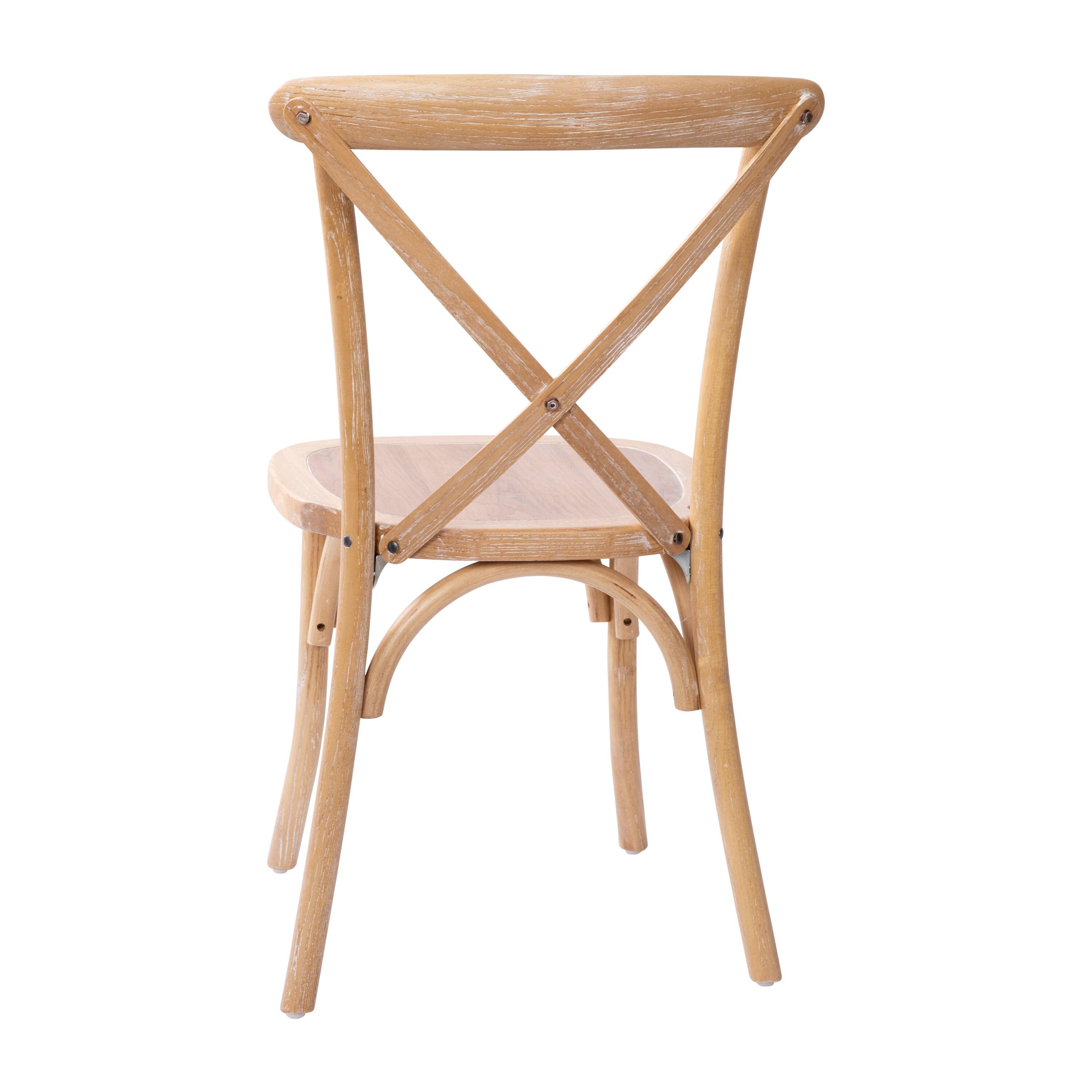 Flash Furniture Advantage Driftwood X-Back Chair