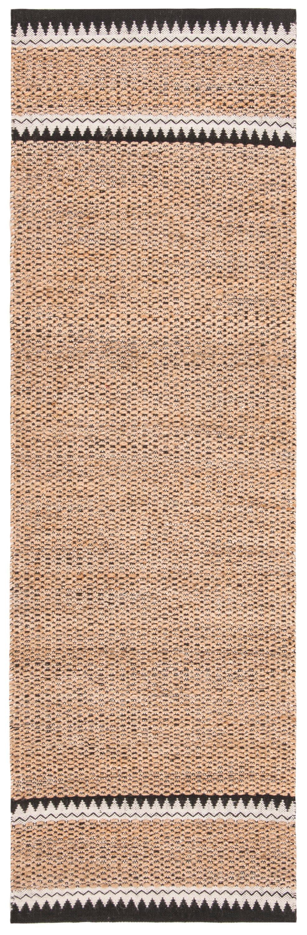 Natural Fiber NF874 Hand Woven Indoor Runner Rug - Natural/Black - 2'6"x8' - Safavieh.