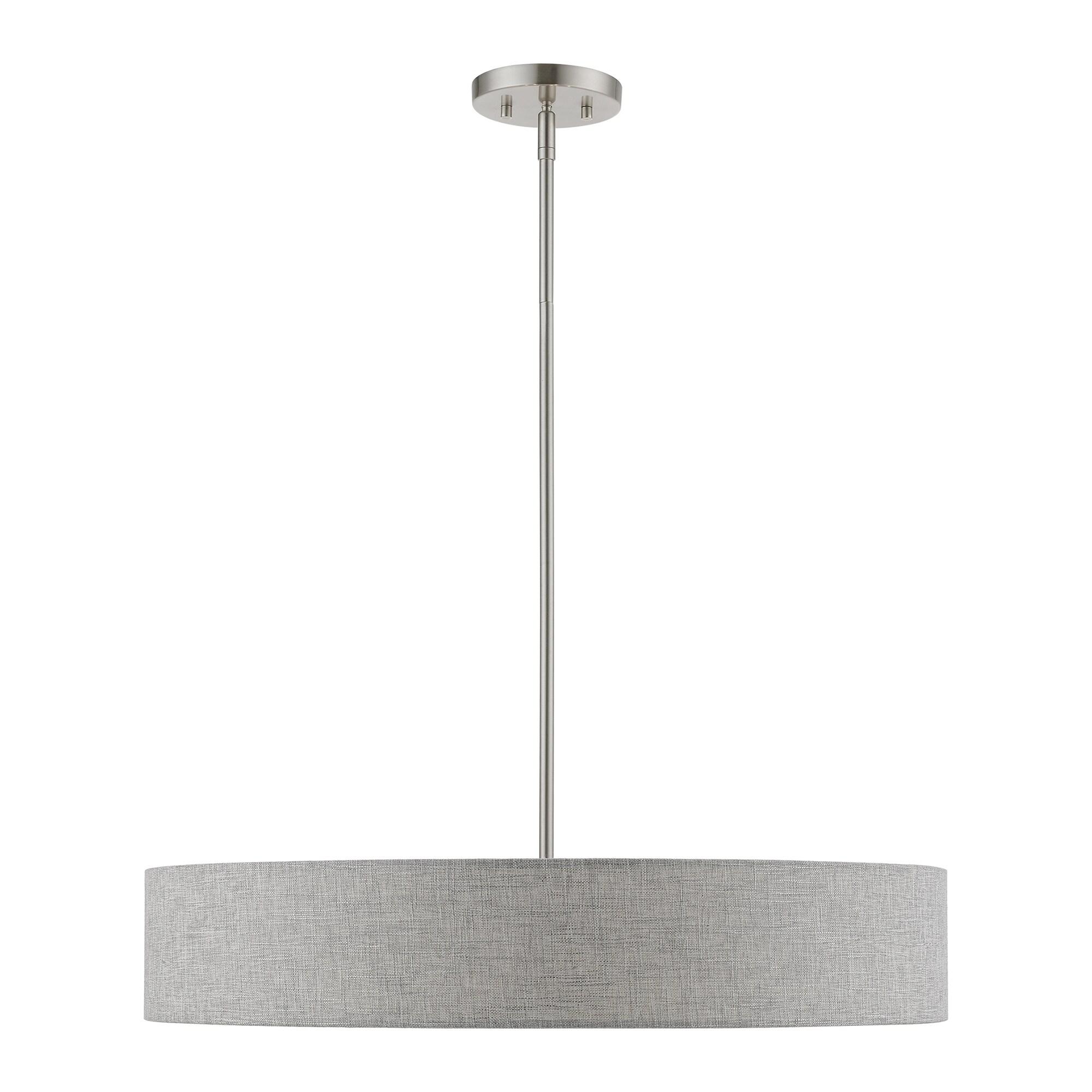Livex Lighting Elmhurst 5 - Light Pendant in Brushed Nickel/Shiny White