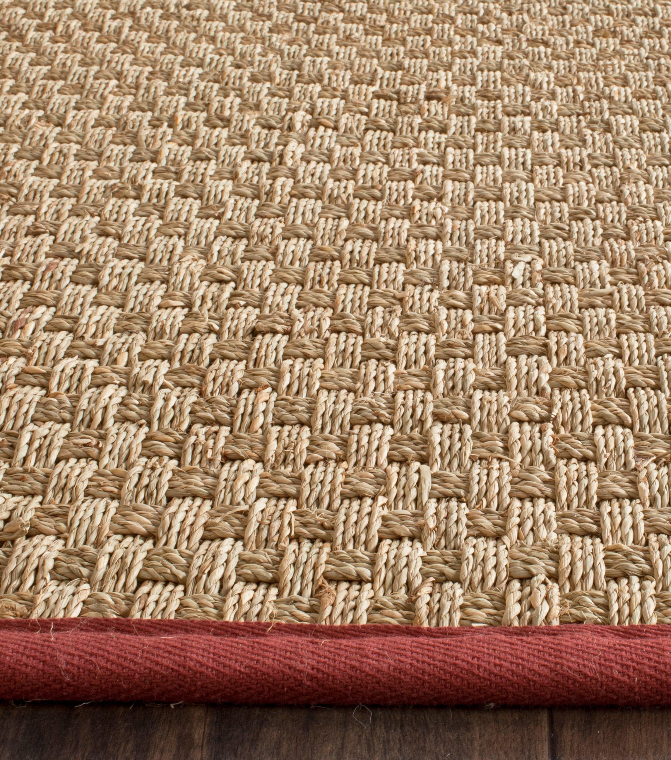Natural Fiber NF114 Power Loomed Indoor Runner Rug - Natural/Red - 2'6"x6' - Safavieh.