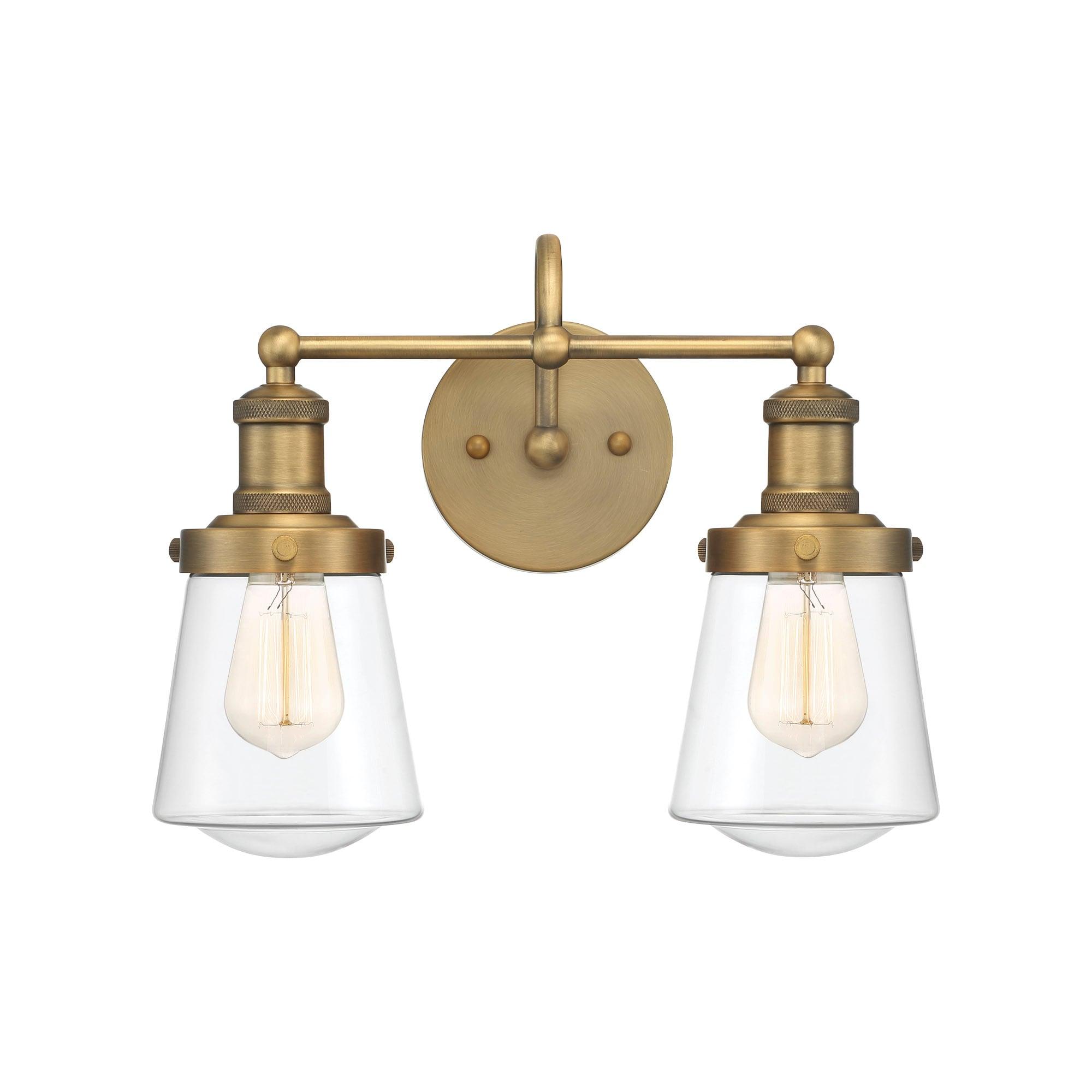 Designers Fountain Taylor 2 Light Old Satin Brass Bathroom Vanity Light Fixture, 69502-OSB