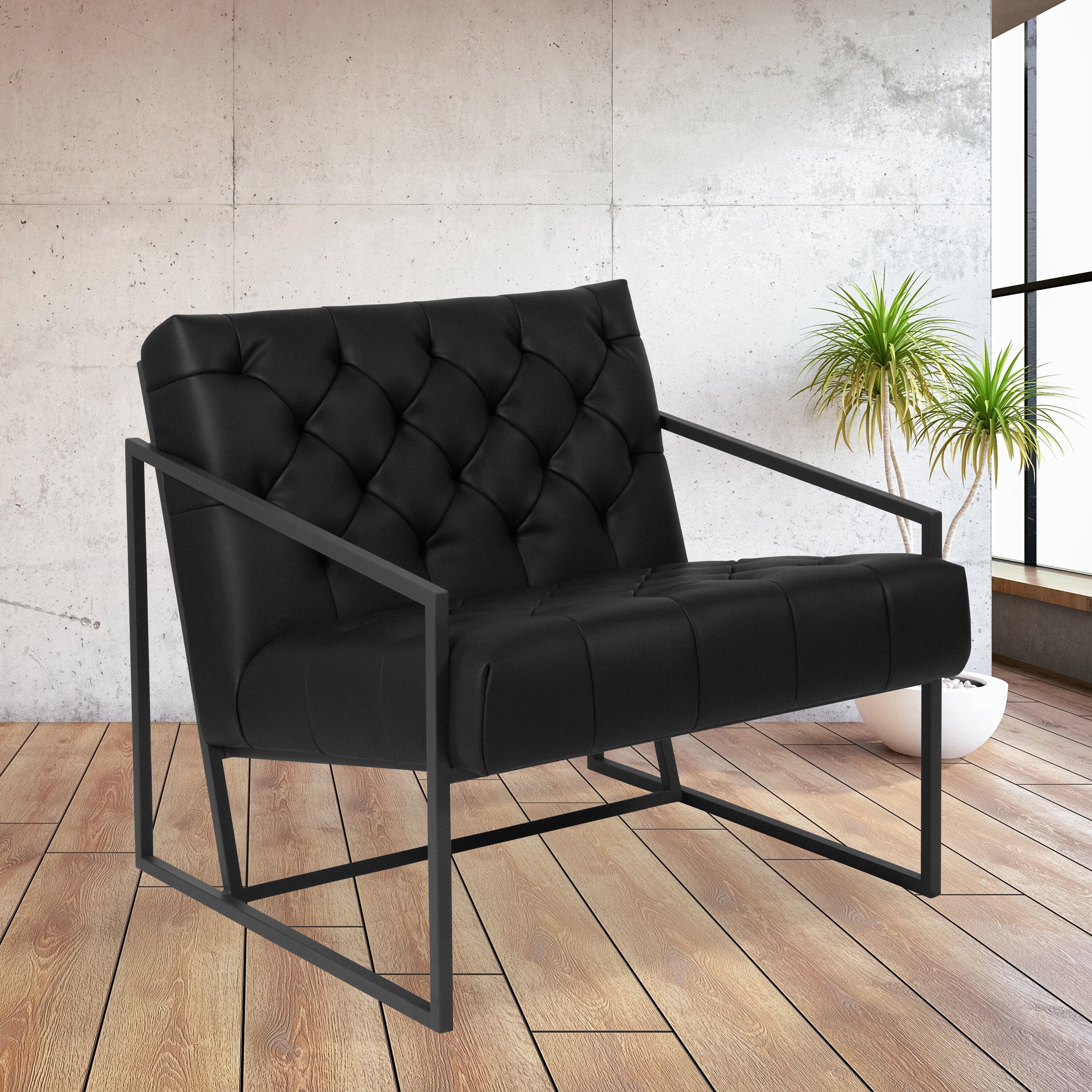 Flash Furniture Hercules Madison Bomber Jacket LeatherSoft Tufted Lounge Chair