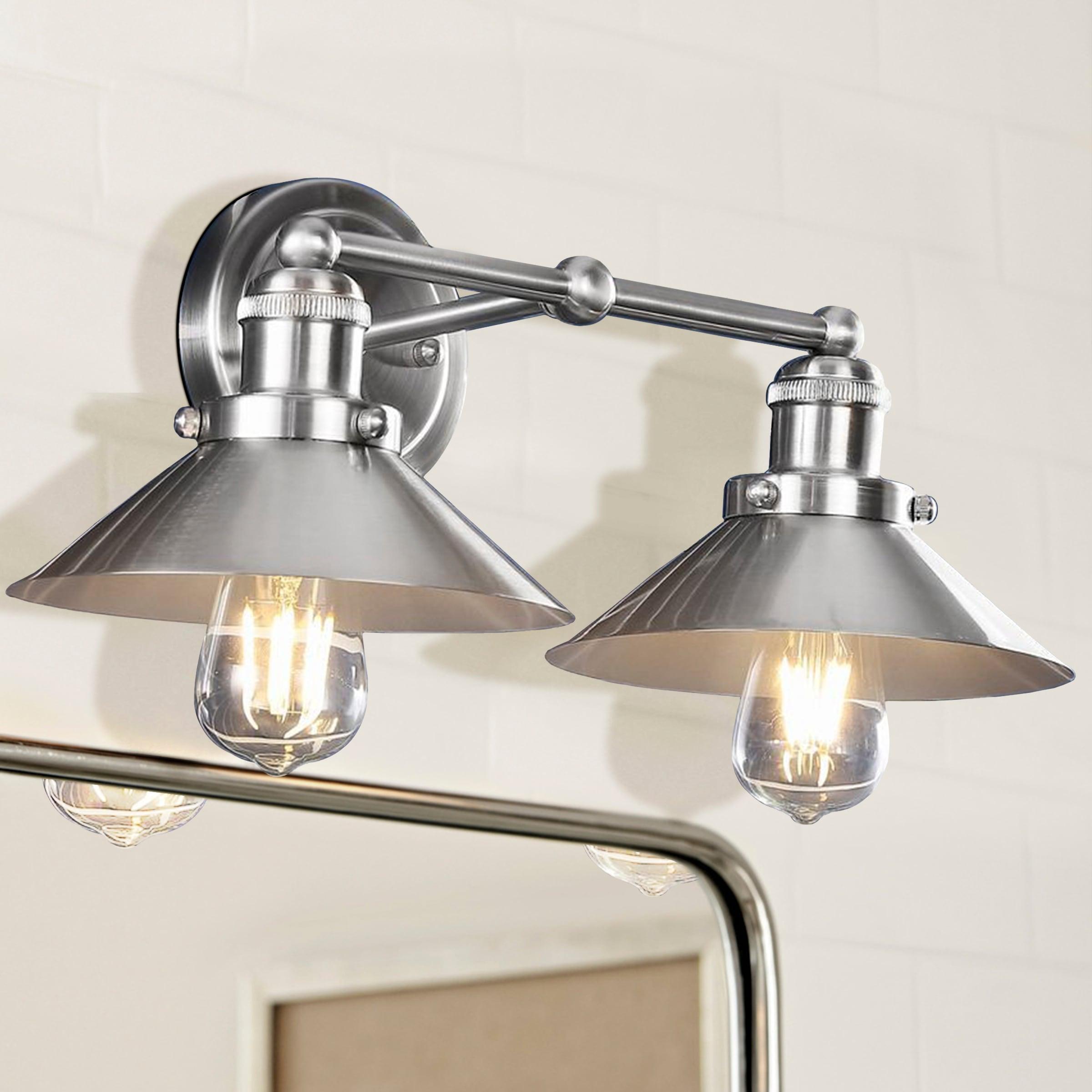 July 17.5 in. 2-Light Nickel Metal Vanity Light