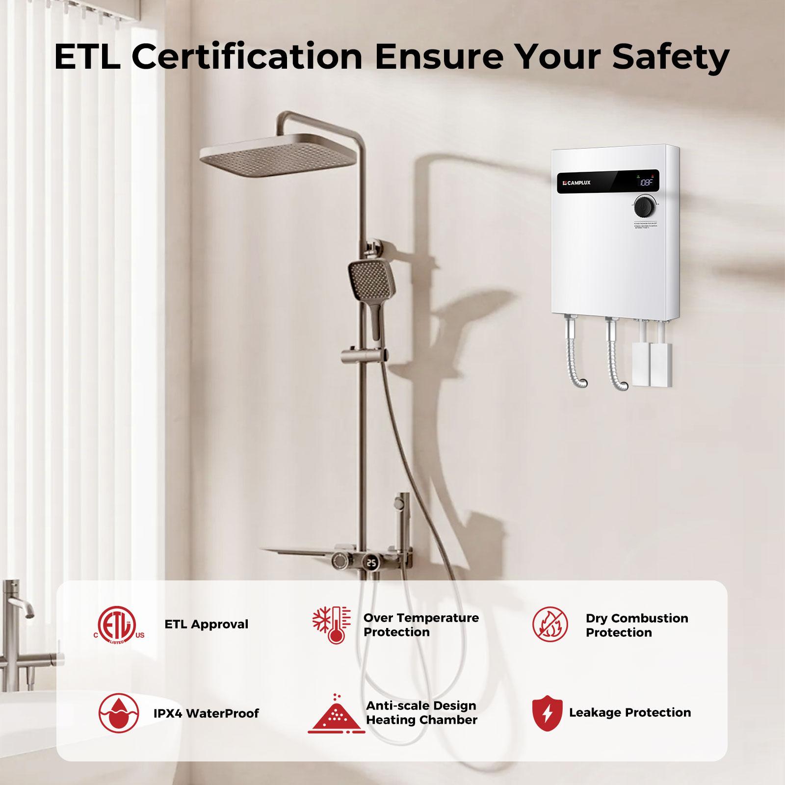 CAMPLUX 24 kW 4.7 GPM 240-Volt Electric Tankless Water Heater