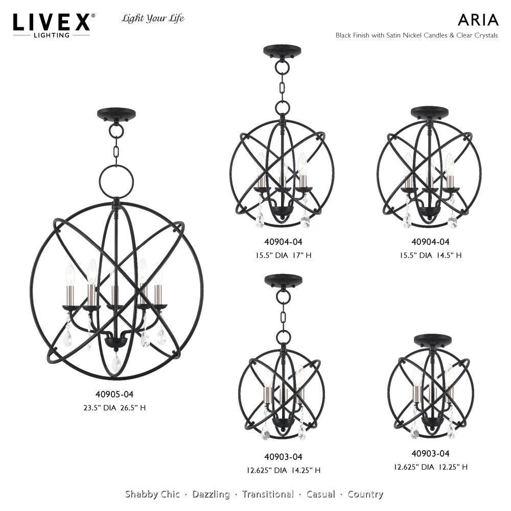 Livex Lighting Aria 3 - Light Chandelier in  Black