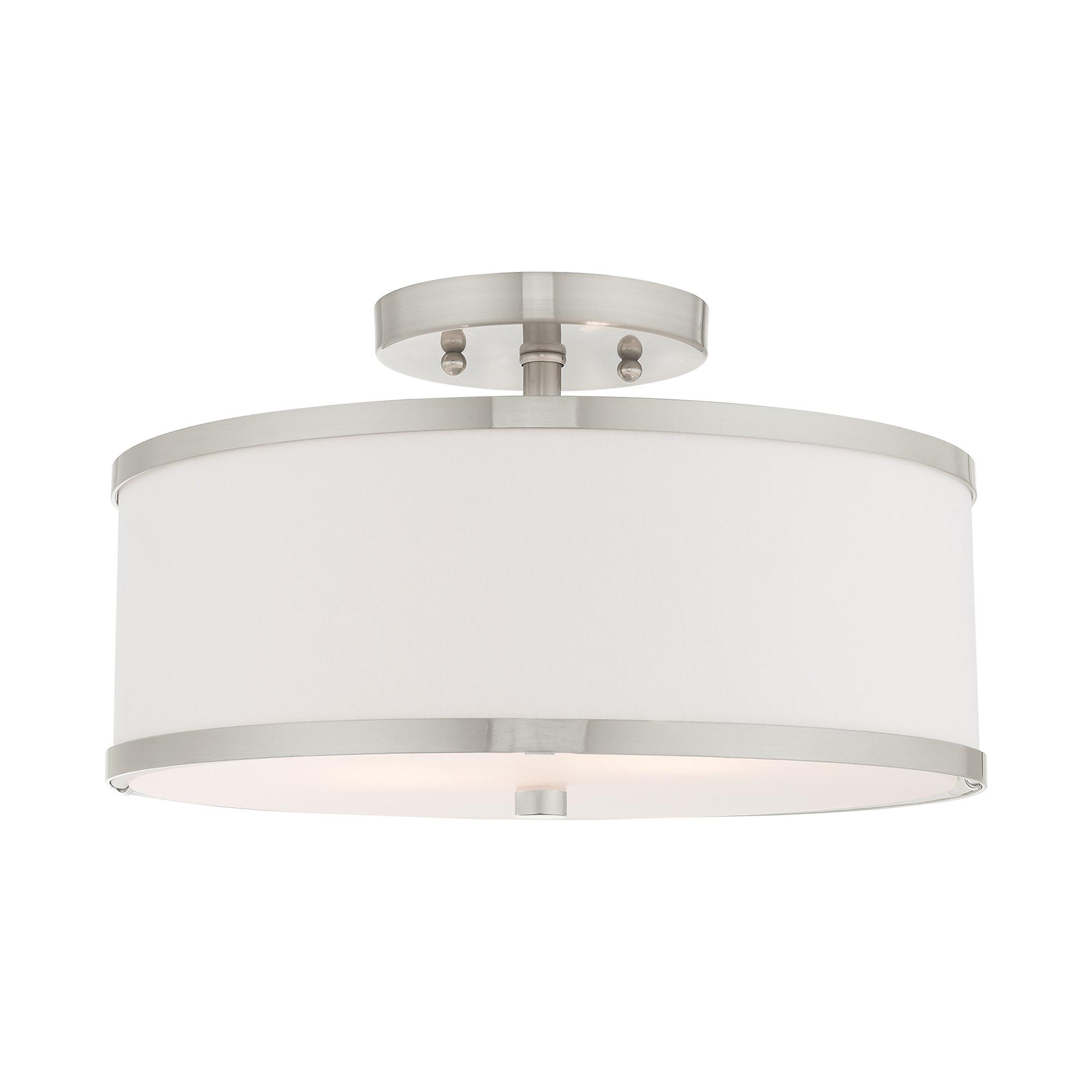 Livex Lighting Park Ridge 2 - Light Semi-Flush Mount in  Brushed Nickel