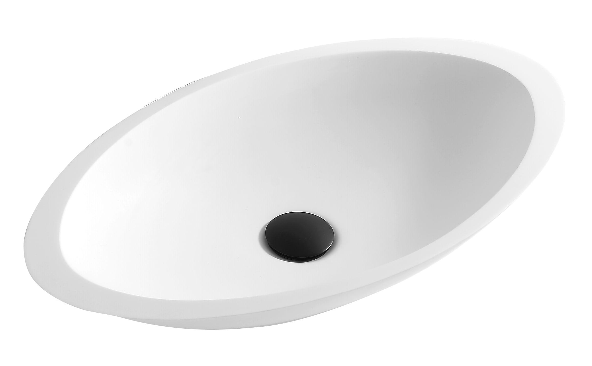 Karran Quattro 23'' X 13-1/4'' Matte White Acrylic Oval Vessel Sink