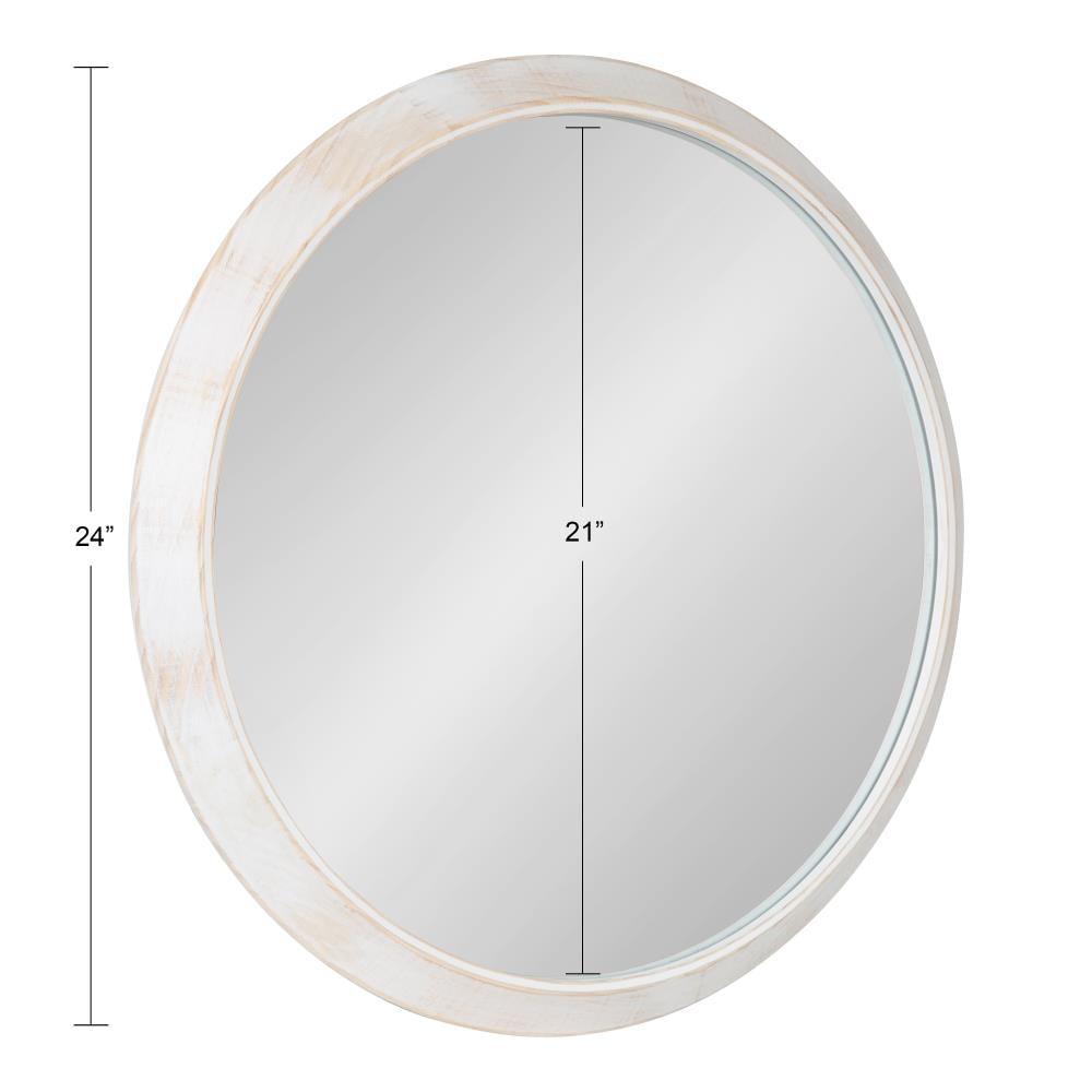 24" x 2" Uldrich Wood Framed Mirror White - Kate & Laurel All Things Decor