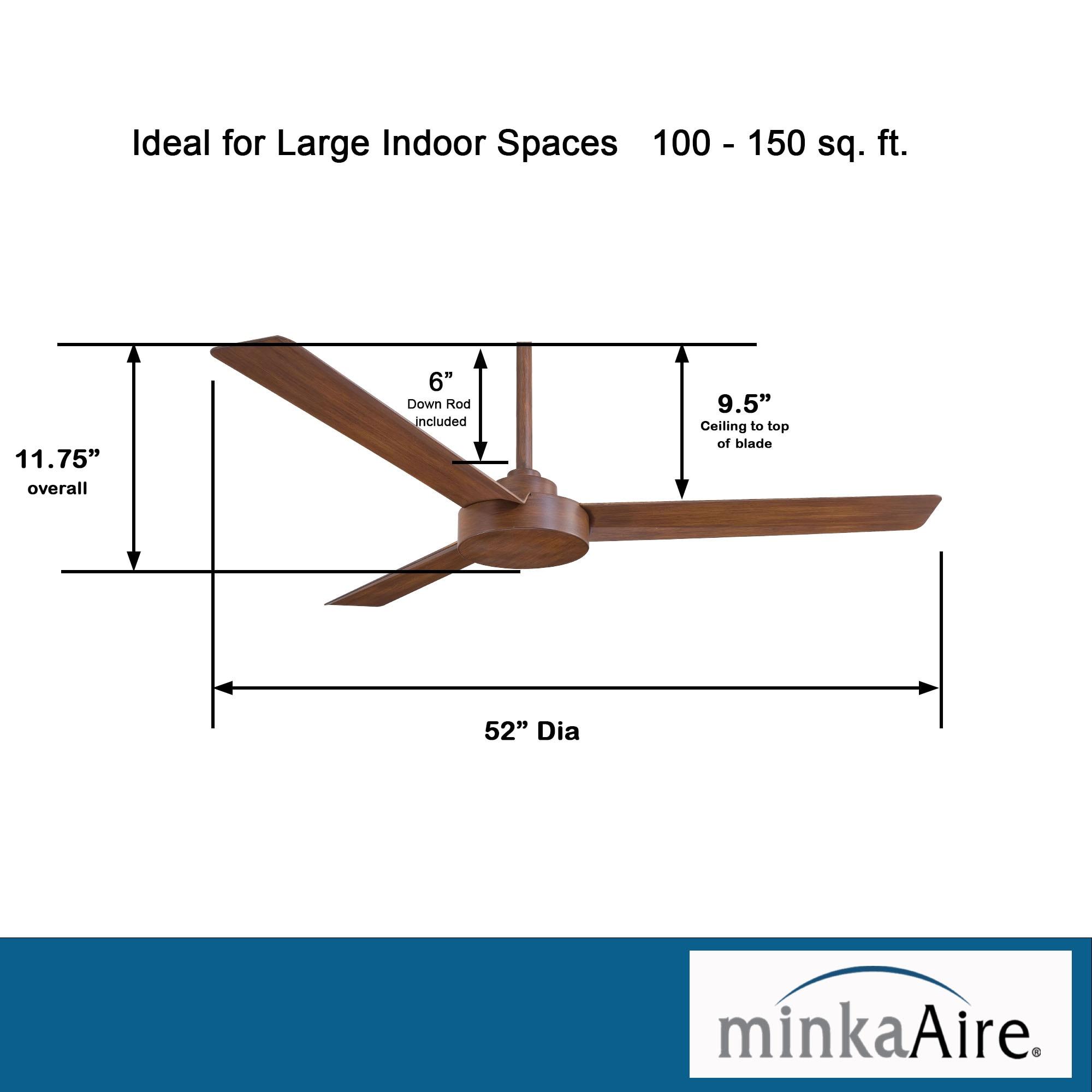 52" Roto 3 - Blade Propeller Ceiling Fan with Wall Control