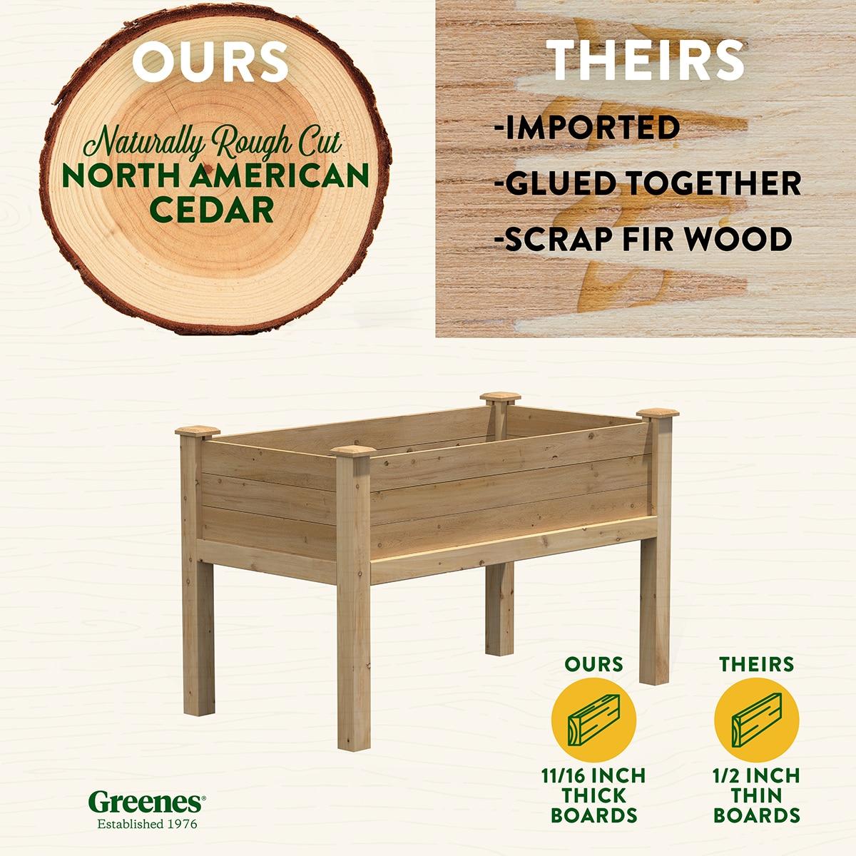 Greenes Fence Wood Elevated Planter