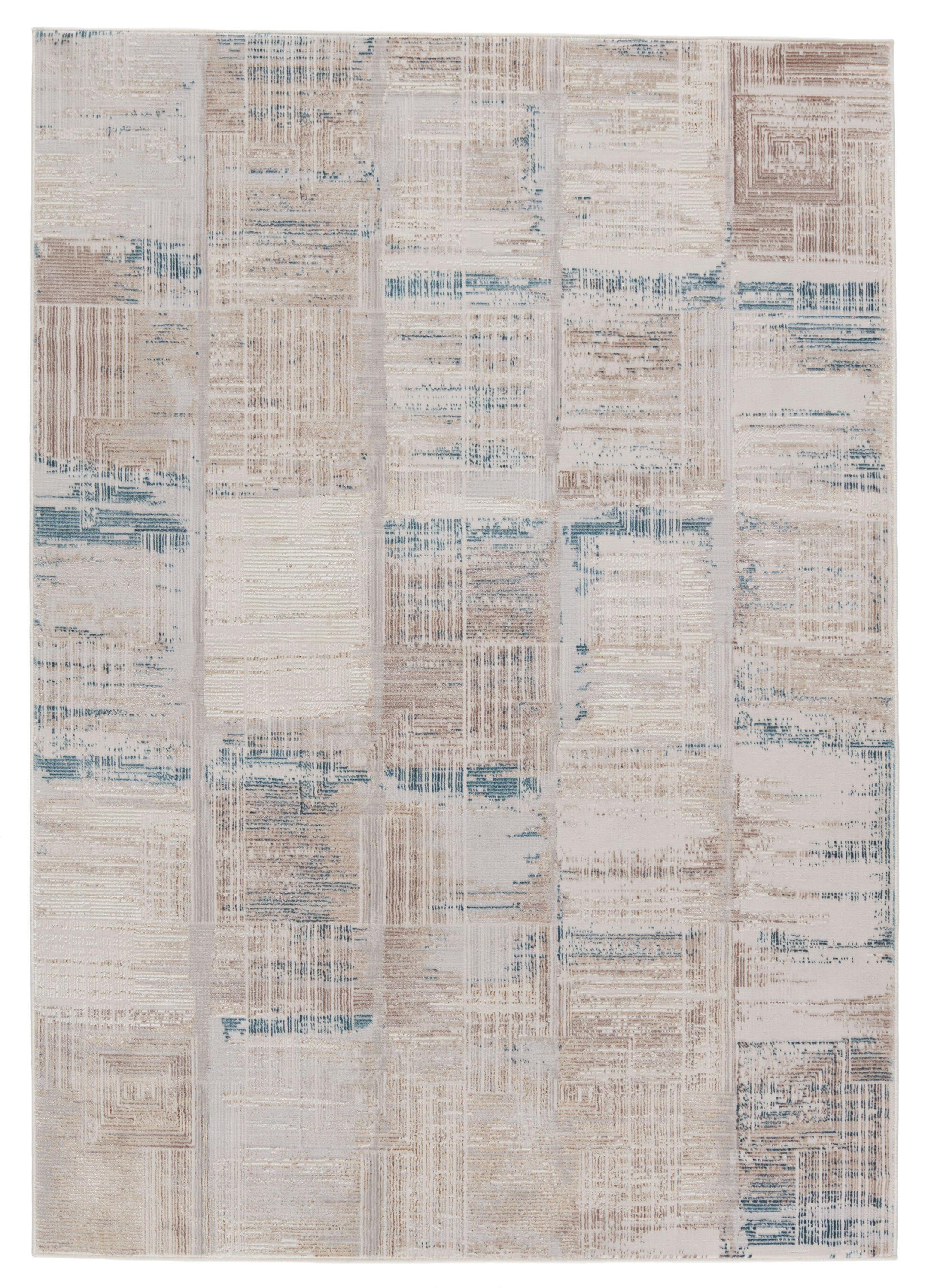 5'x8' Halvard Abstract Area Rug Ivory/Blue - Jaipur Living