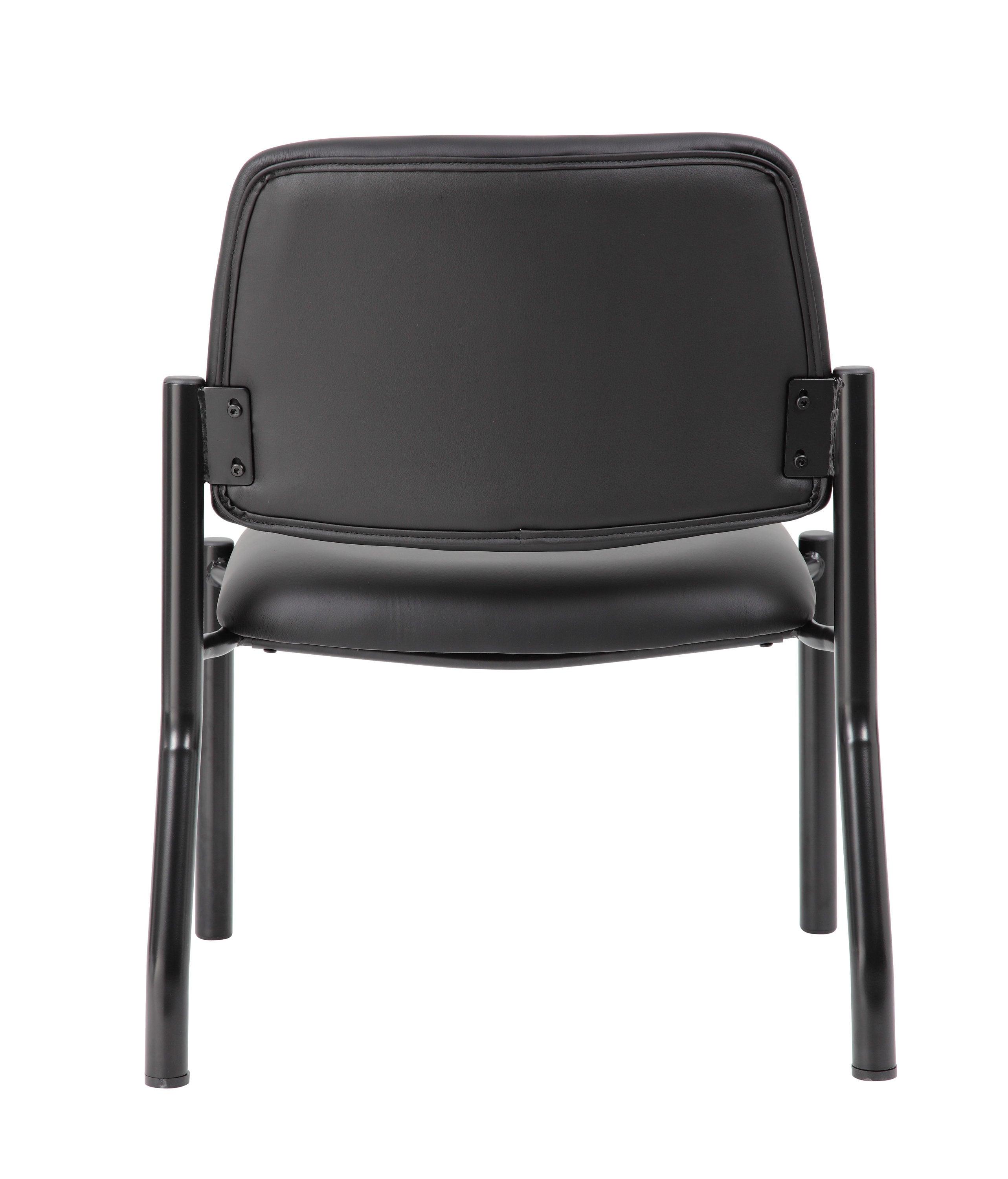 400lbs Weight Capacity Guest Chair Antimicrobial Black - Boss Office Products: Sturdy, Easy Clean, Armless