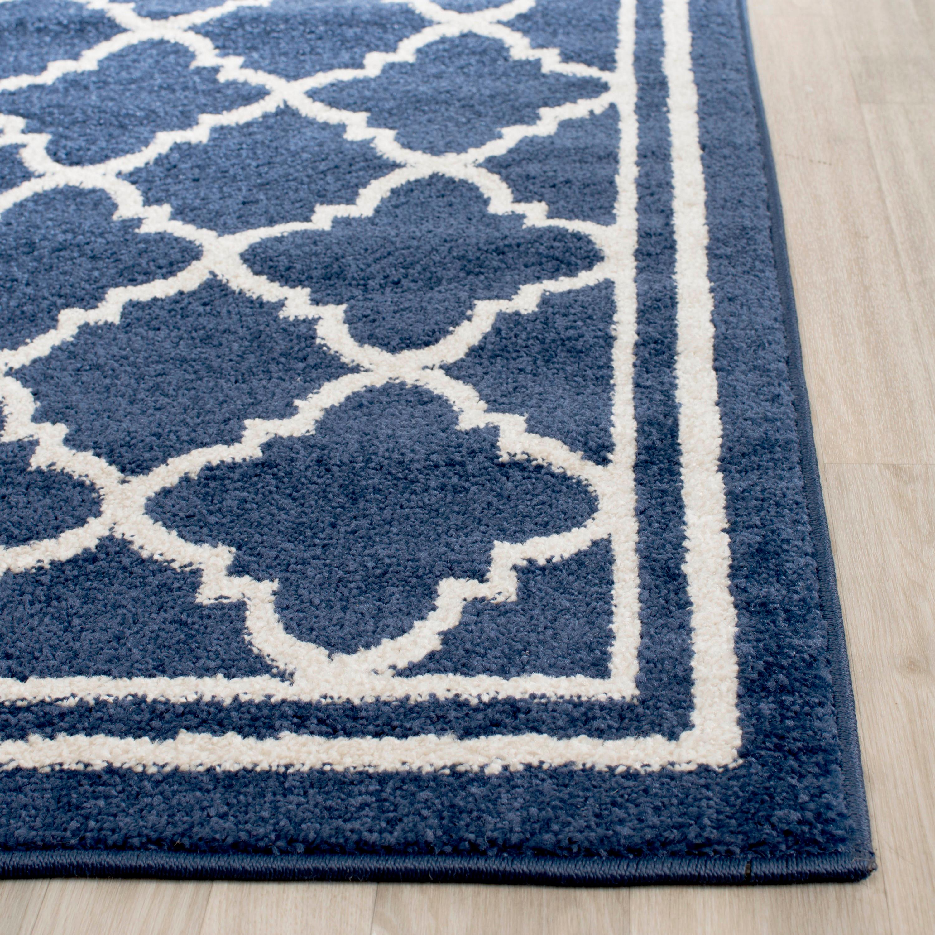 Amherst AMT422 Power Loomed Indoor Area Rug - Navy/Beige - 8'x10' - Safavieh