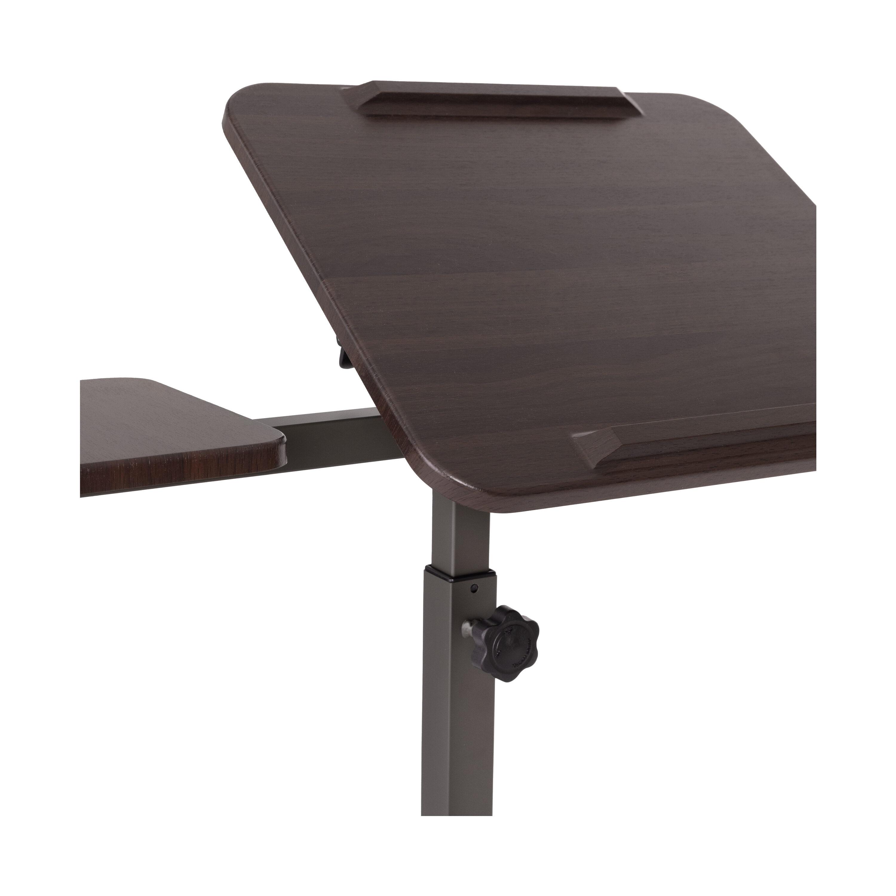 Seville Classics airLIFT Adjustable Height Rolling Tiltable Desk with Mouse Stand