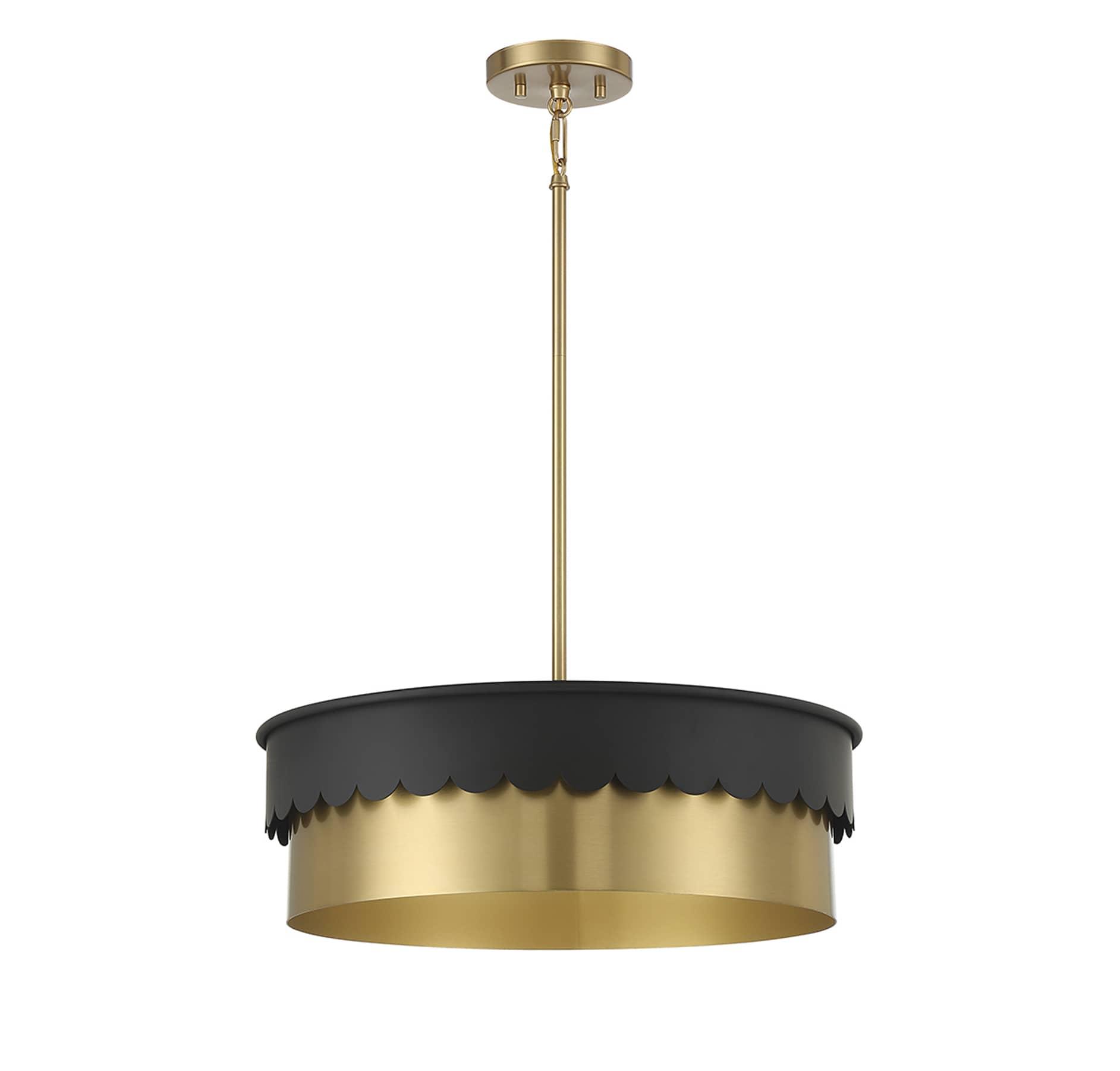 Trade Winds Suzy 4-Light Pendant in Matte Black and Natural Brass