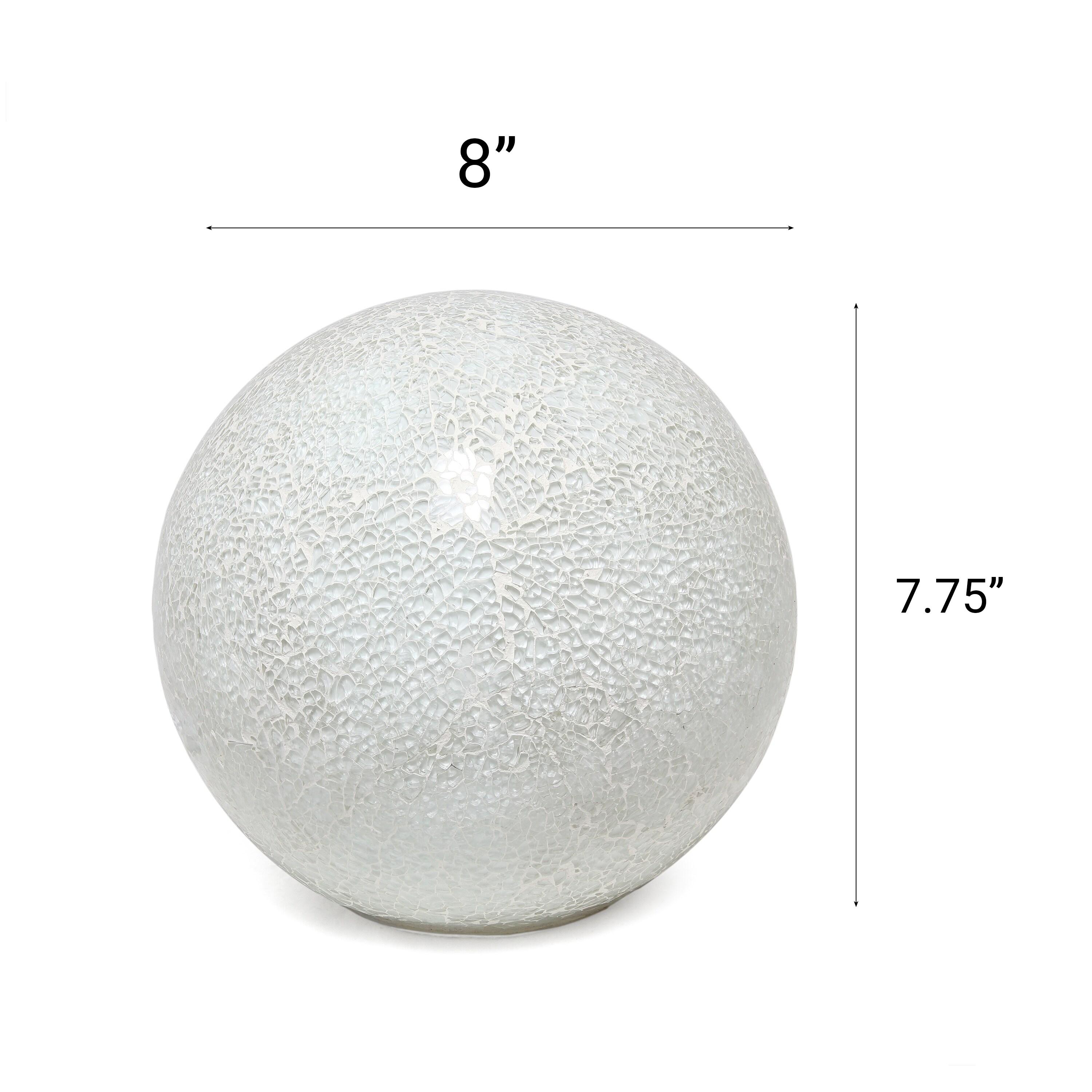 Creekwood Home 8" Crystal Mosaic Patchwork Dome Table Lamp White
