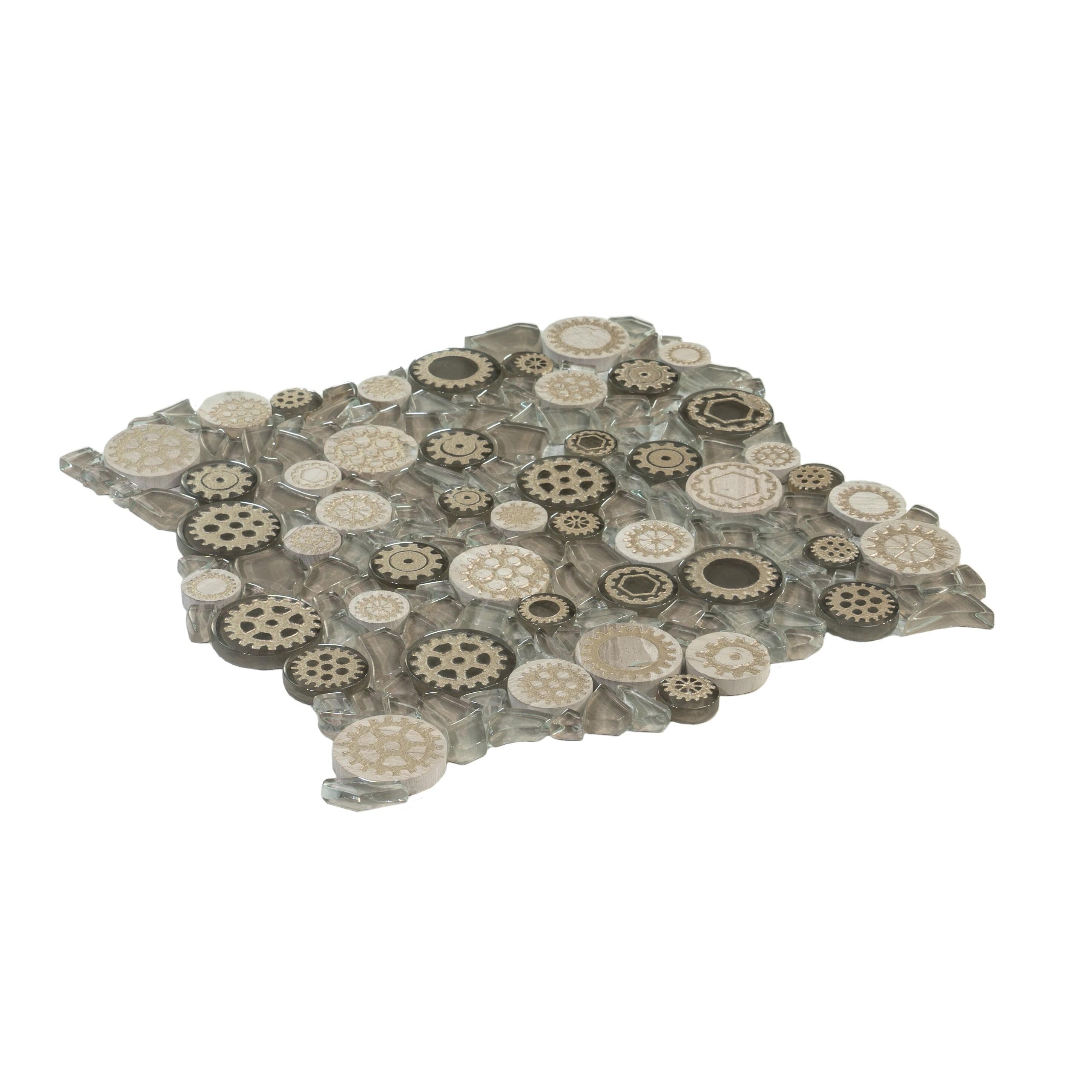 12" x 12" Glass Metal Look Mosaic Wall Tile