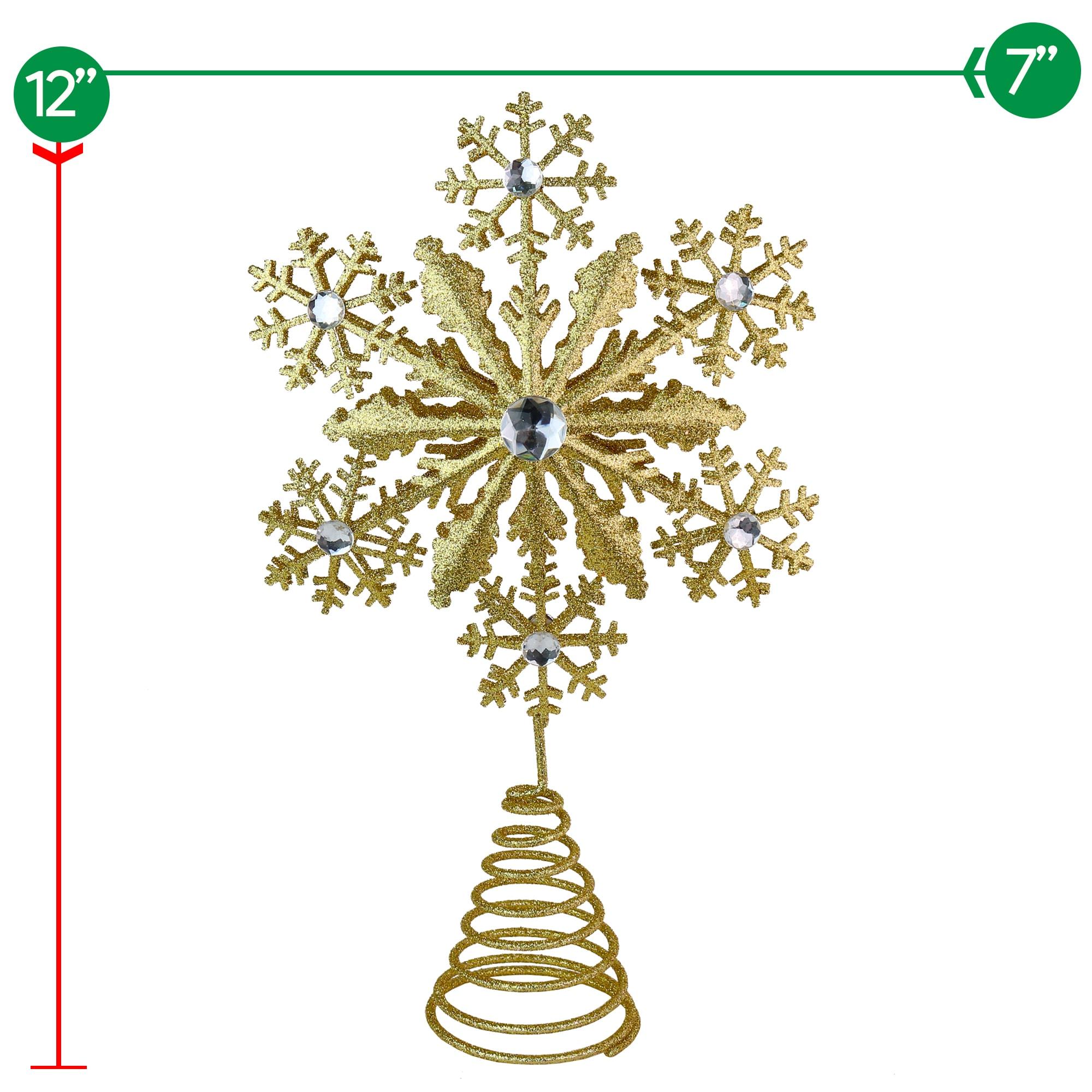 Ornativity Glitter Snowflake Tree Topper - Gold