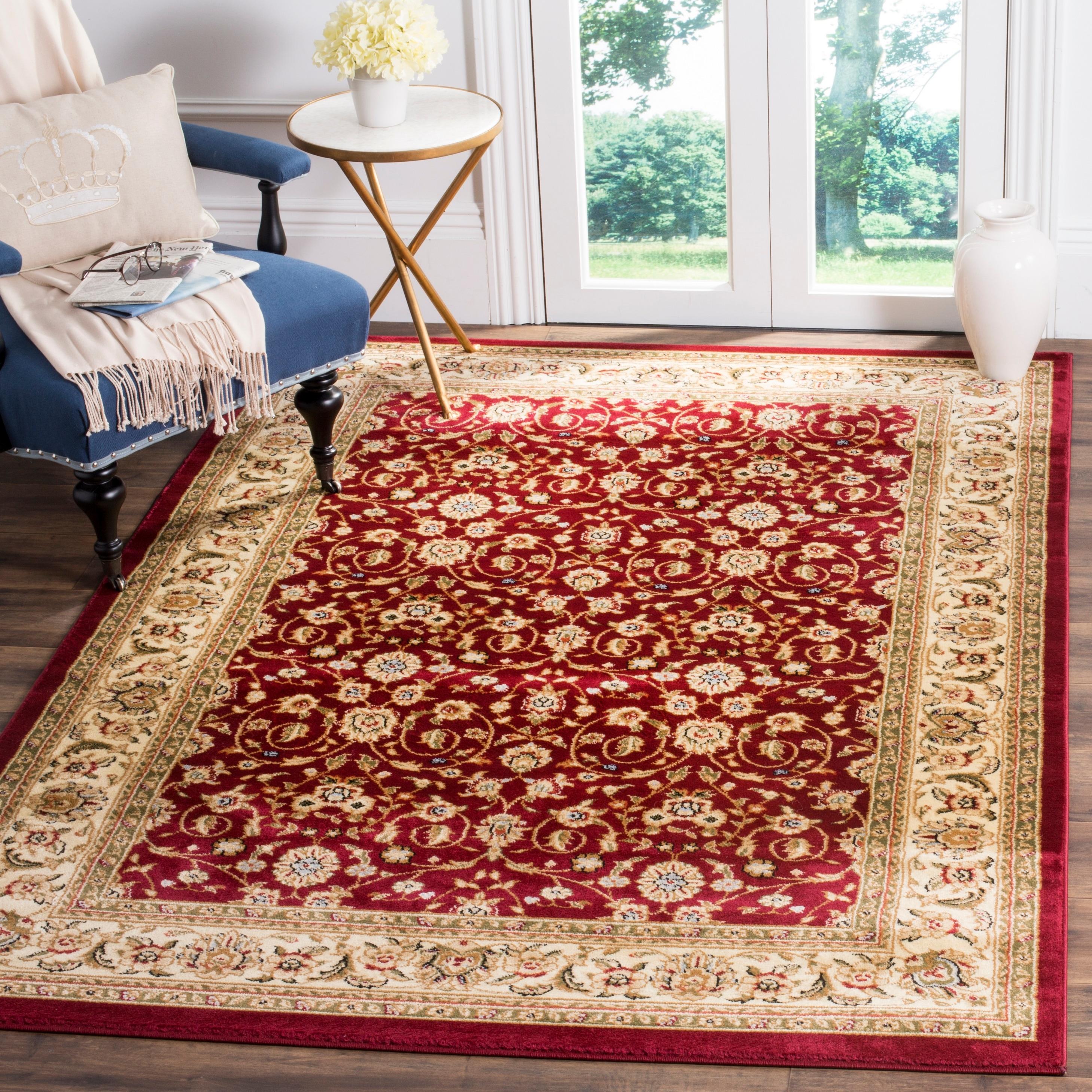 Lyndhurst LNH312 Power Loomed Area Rug - Red/Ivory - 4'x6' - Safavieh.