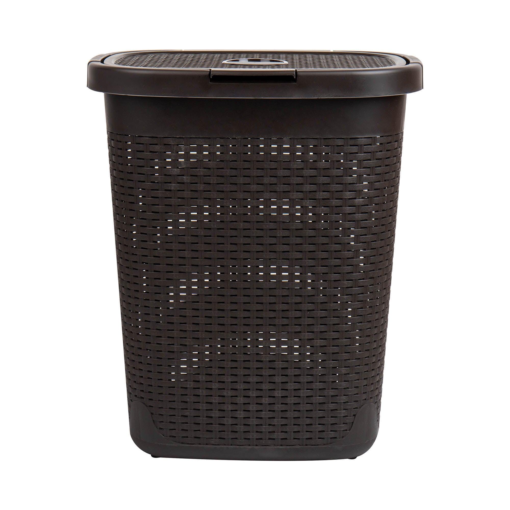 Mind Reader Mind Reader 50L Slim Laundry Hamper, Clothes Basket, Lid, Plastic
