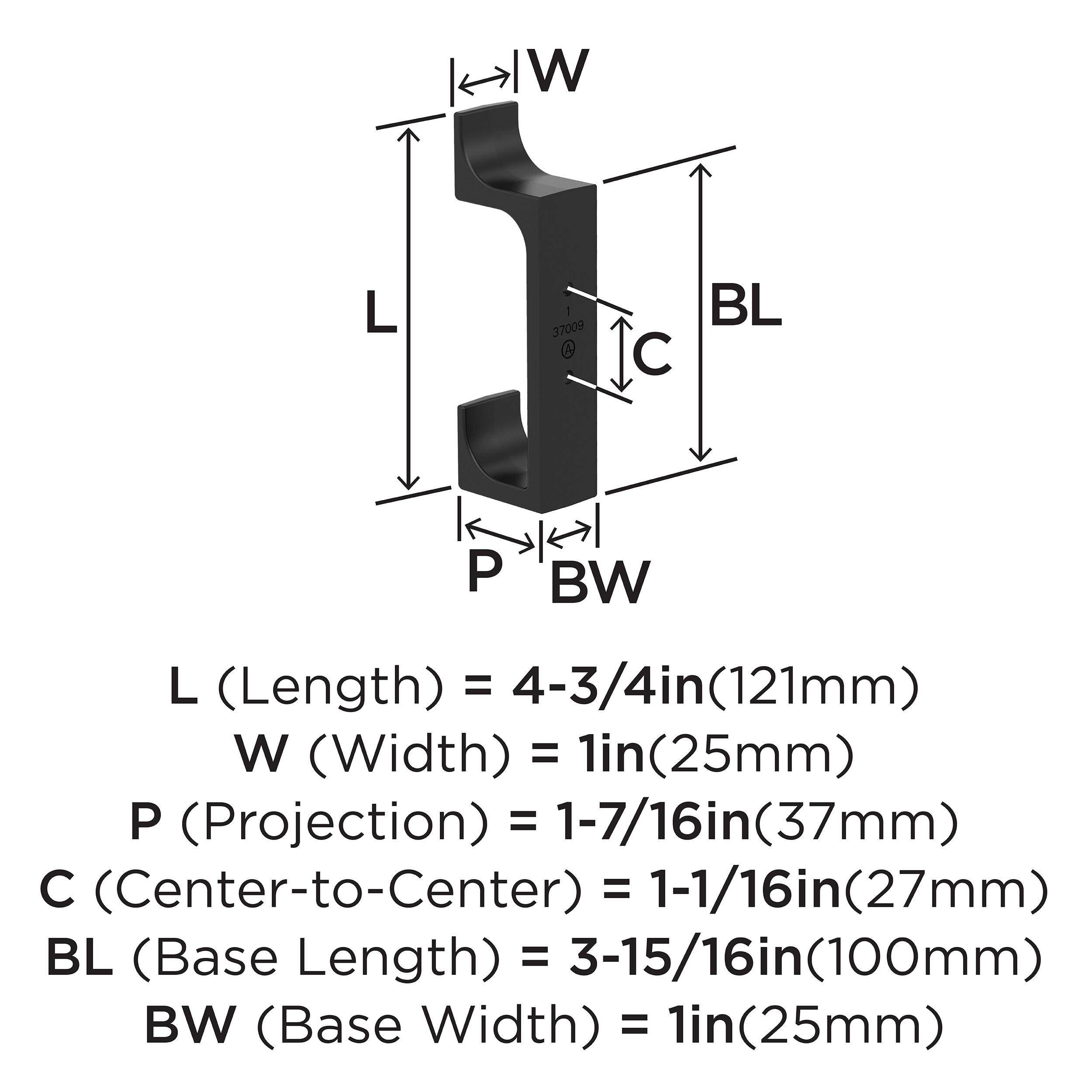 Amerock Bray Contemporary Double Prong Decorative Wall Hook