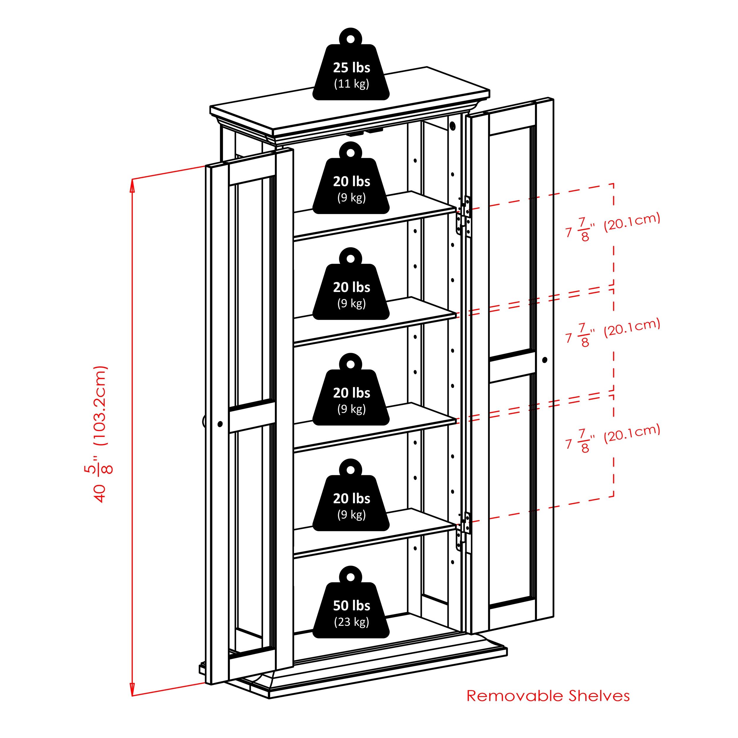 Dvd-Cd Cabinet - Antique Walnut - Winsome: Multimedia Storage, Glass Doors, 5 Adjustable Shelves