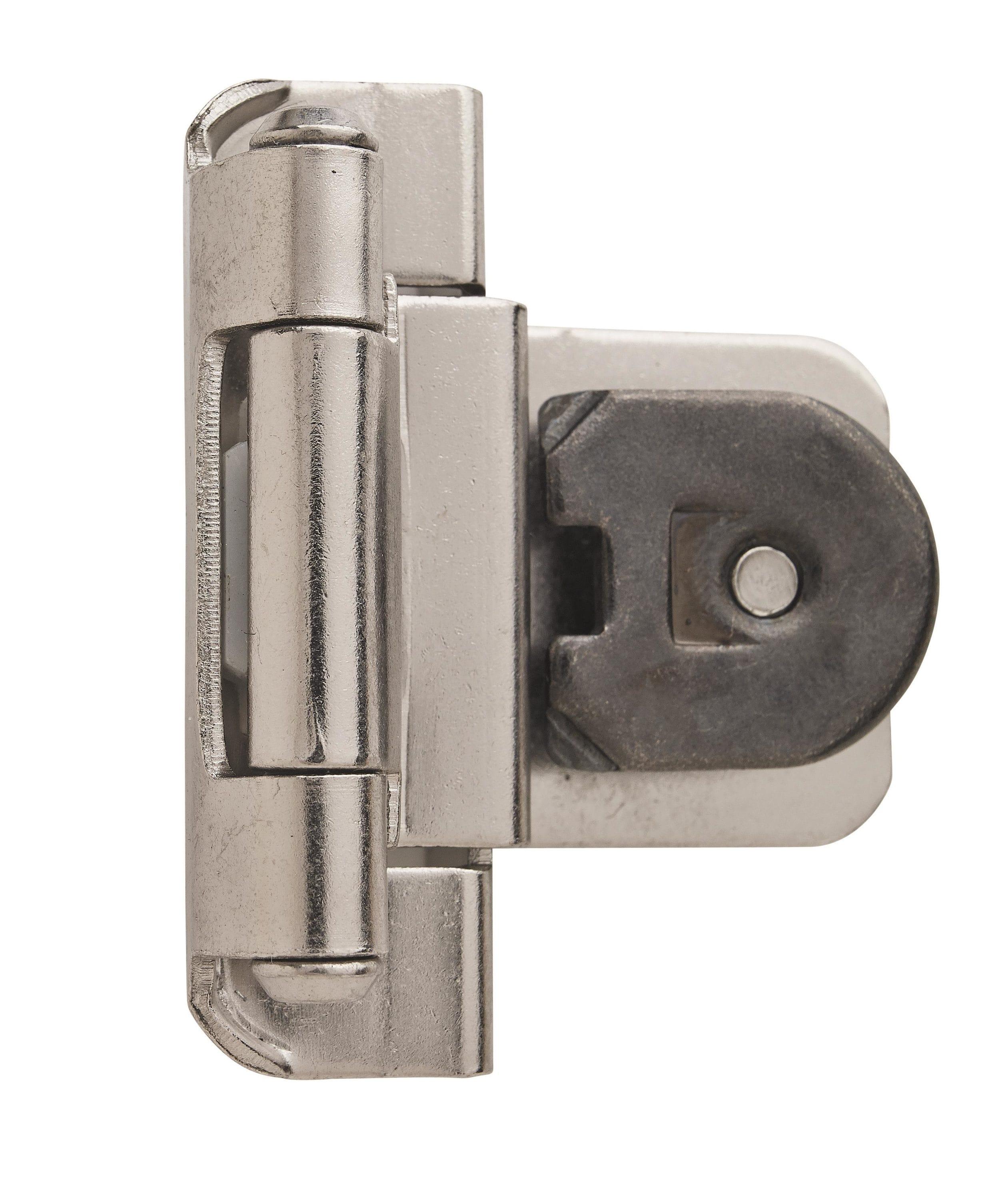 Satin Nickel 3/8 Inch Inset Double Demountable Cabinet Hinge