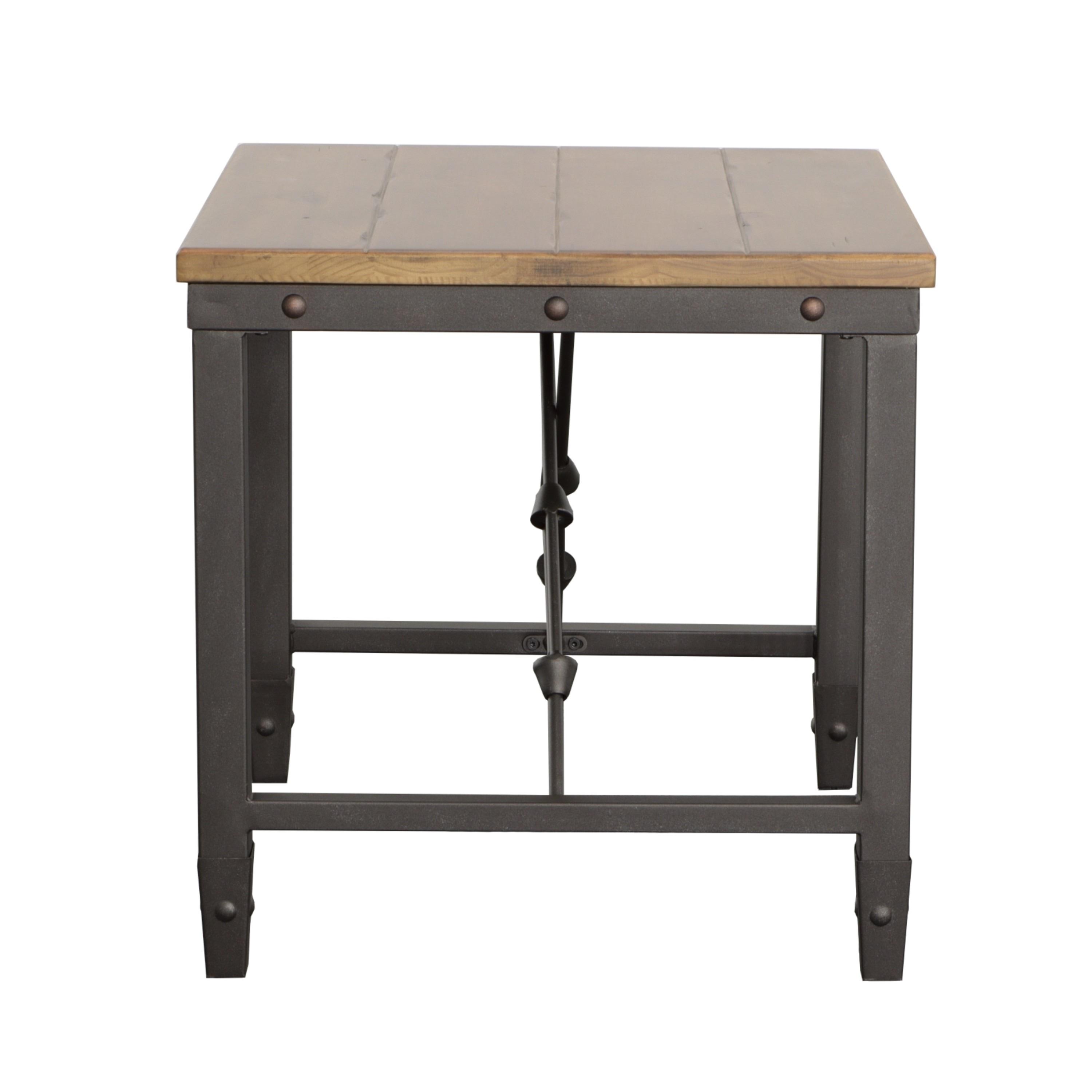 Ashford End Table Antique Honey - Steve Silver Co.: Industrial Style, Pine Veneer, Engineered Hardwoods